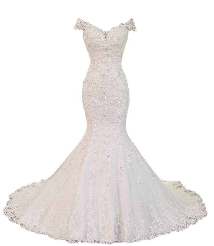 Clothfun Women's Lace Mermaid Beach Wedding Dress 2023 | Long Sleeve Bridal Gown for Bride | Perfect for Beach Weddings, Destination Ceremonies & Romantic Photos