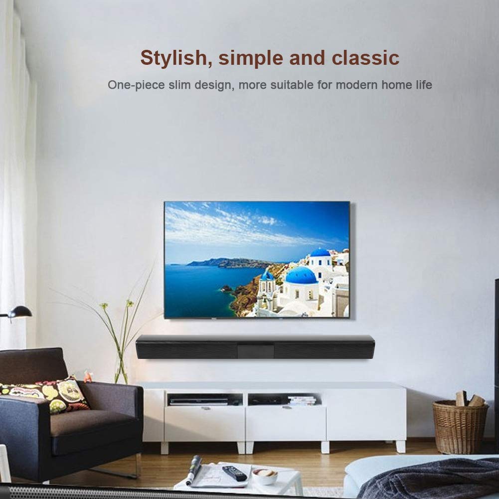 ASHATA Bluetooth Sound Bar for TV - Wireless Surround Sound Speaker System with High Power Audio for Home Theater, Movies & Music Streaming