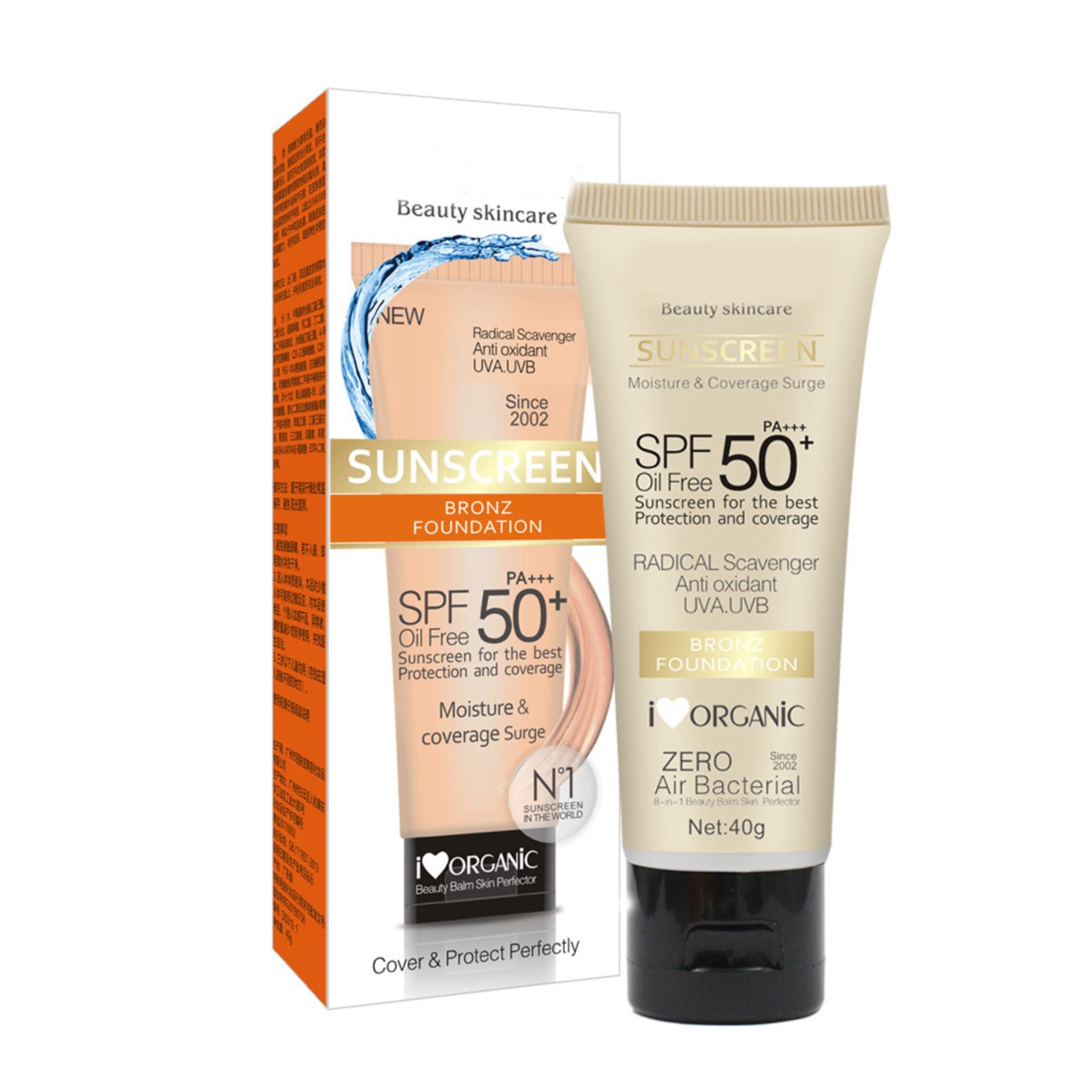 SPF 50+ Sunscreen Cream for Face & Body - Non-Greasy, Waterproof, Sweatproof Sunblock Lotion with Moisturizing Formula (40g Travel Size) | Perfect for Beach, Swimming, Outdoor Sports & Summer Vacation