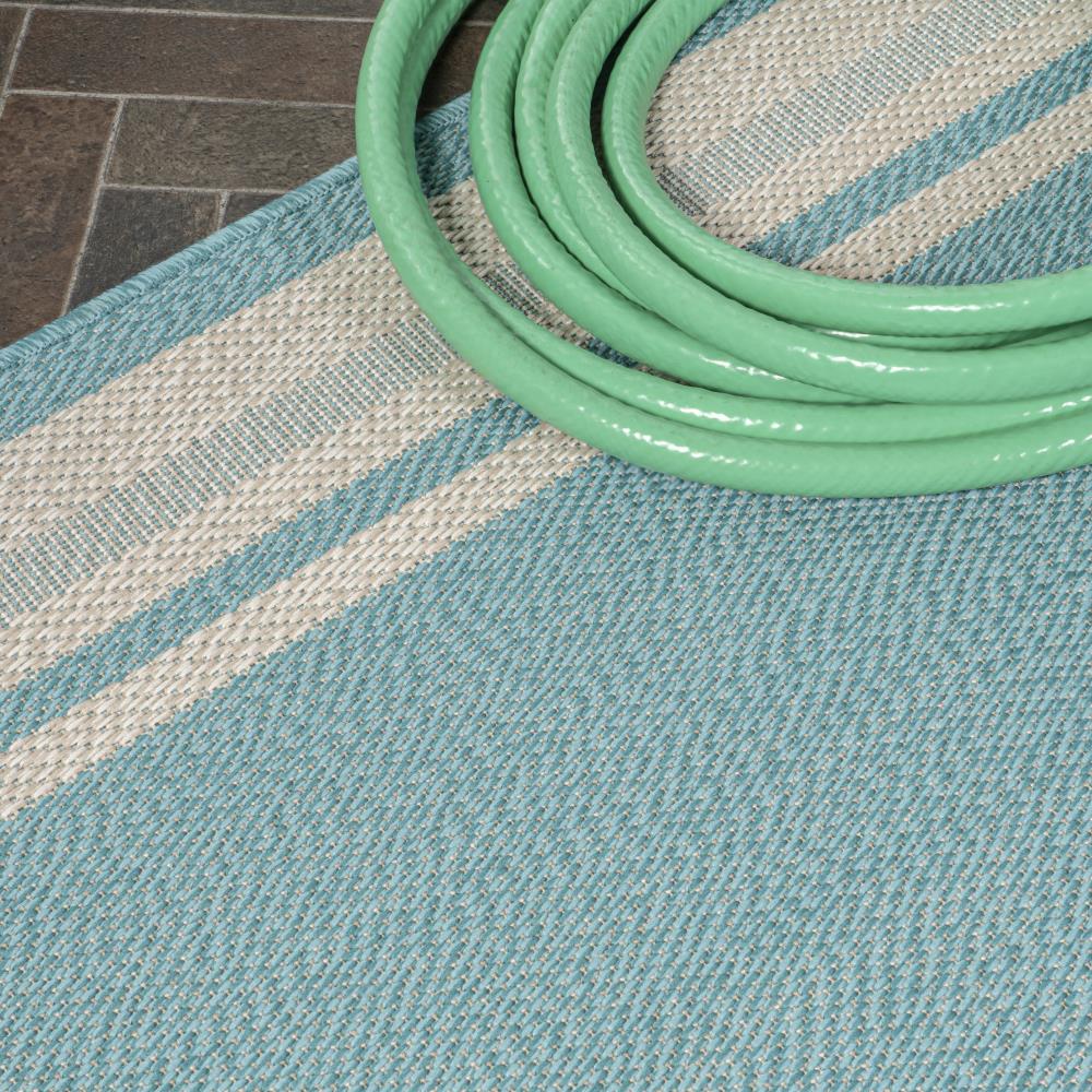 James Modern Border Stripe Indoor/Outdoor Area Rug - Stylish Non-Slip Floor Covering for Living Room, Bedroom, Patio & Deck Decor