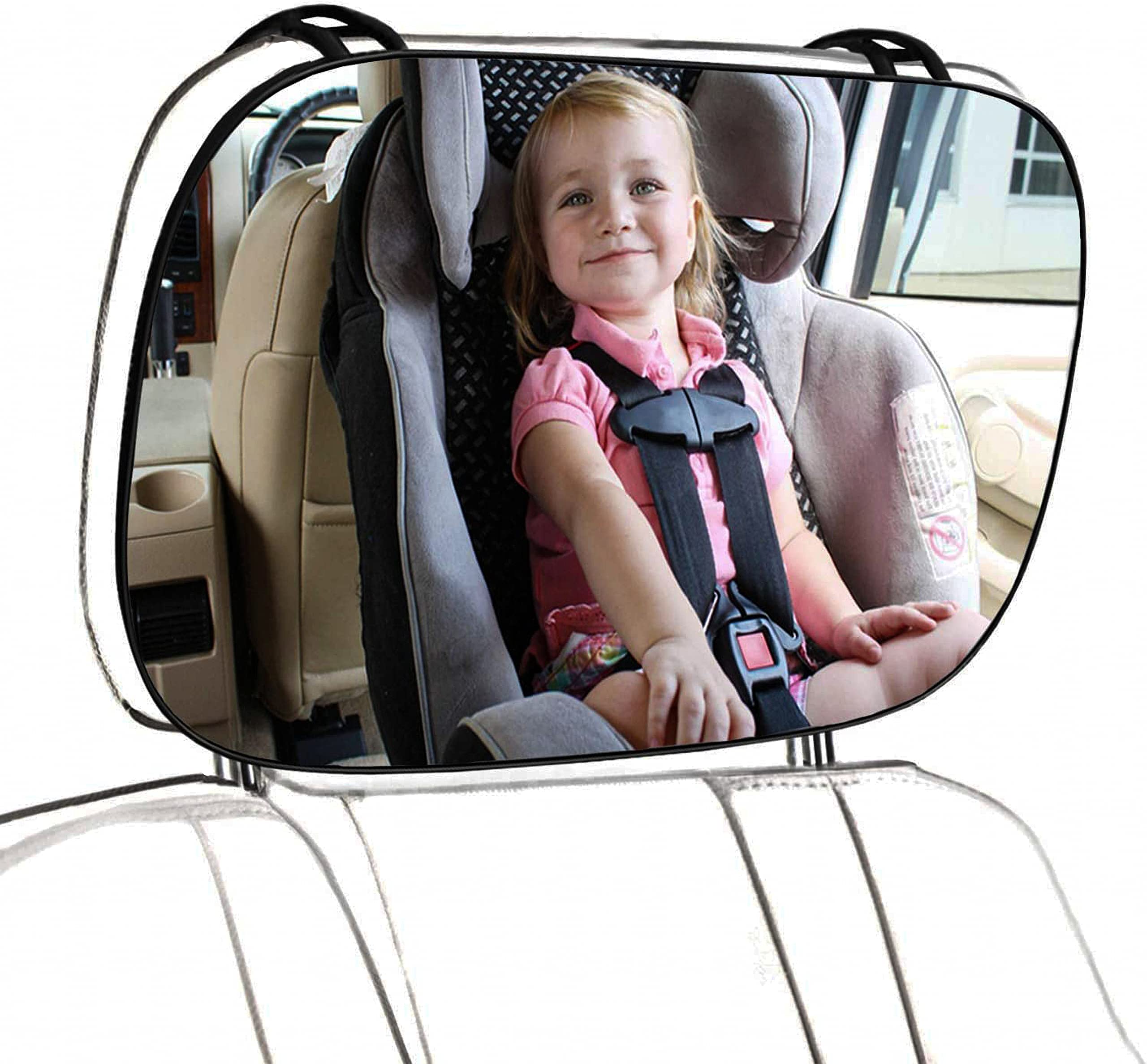 KEWAYO Baby Car Mirror for Rear Facing Car Seat - 360° Adjustable Safety Mirror with Ultra Stable Mount, Clear View for Backseat Baby Monitoring | Perfect for Parents, Road Trips & Safe Driving