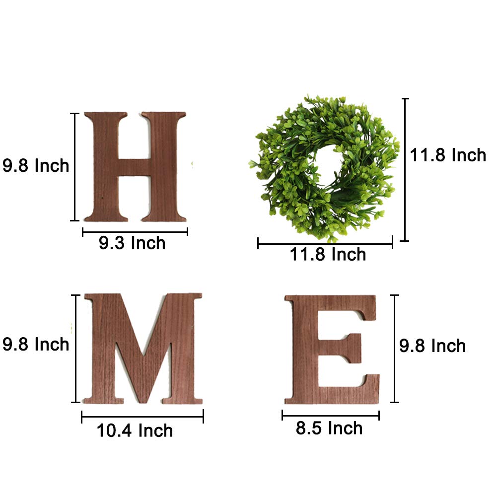 Rustic Wood Letters Wall Decor with Wreath - Farmhouse Sign for Living Room, Kitchen