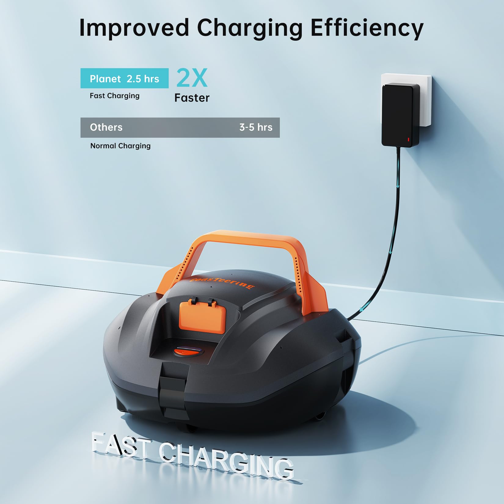 2024 Upgraded Planet Pool Vacuum Robot - Cordless Robotic Pool Cleaner with 100 Min Runtime, Powerful Suction & Fast Charging | Self-Parking Design for Above Ground Pools up to 850 Sq.Ft | Perfect for Weekly Pool Maintenance & Quick Cleanups