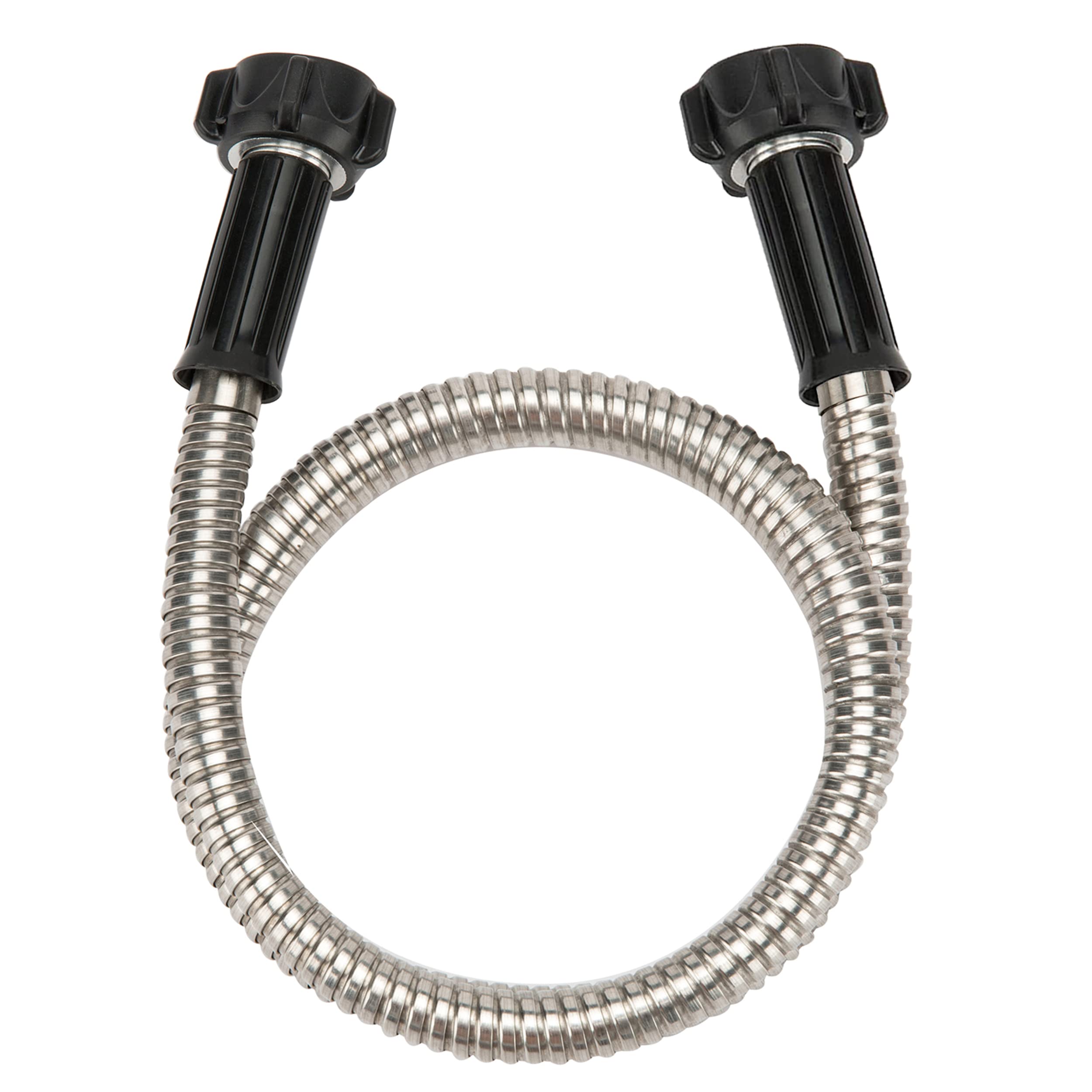 Yanwoo 3ft Heavy Duty 304 Stainless Steel Garden Hose with Female to Female Connector - Durable Metal Water Hose for Outdoor Use, Perfect for Small Gardens, Patios, and RV Water Hookups