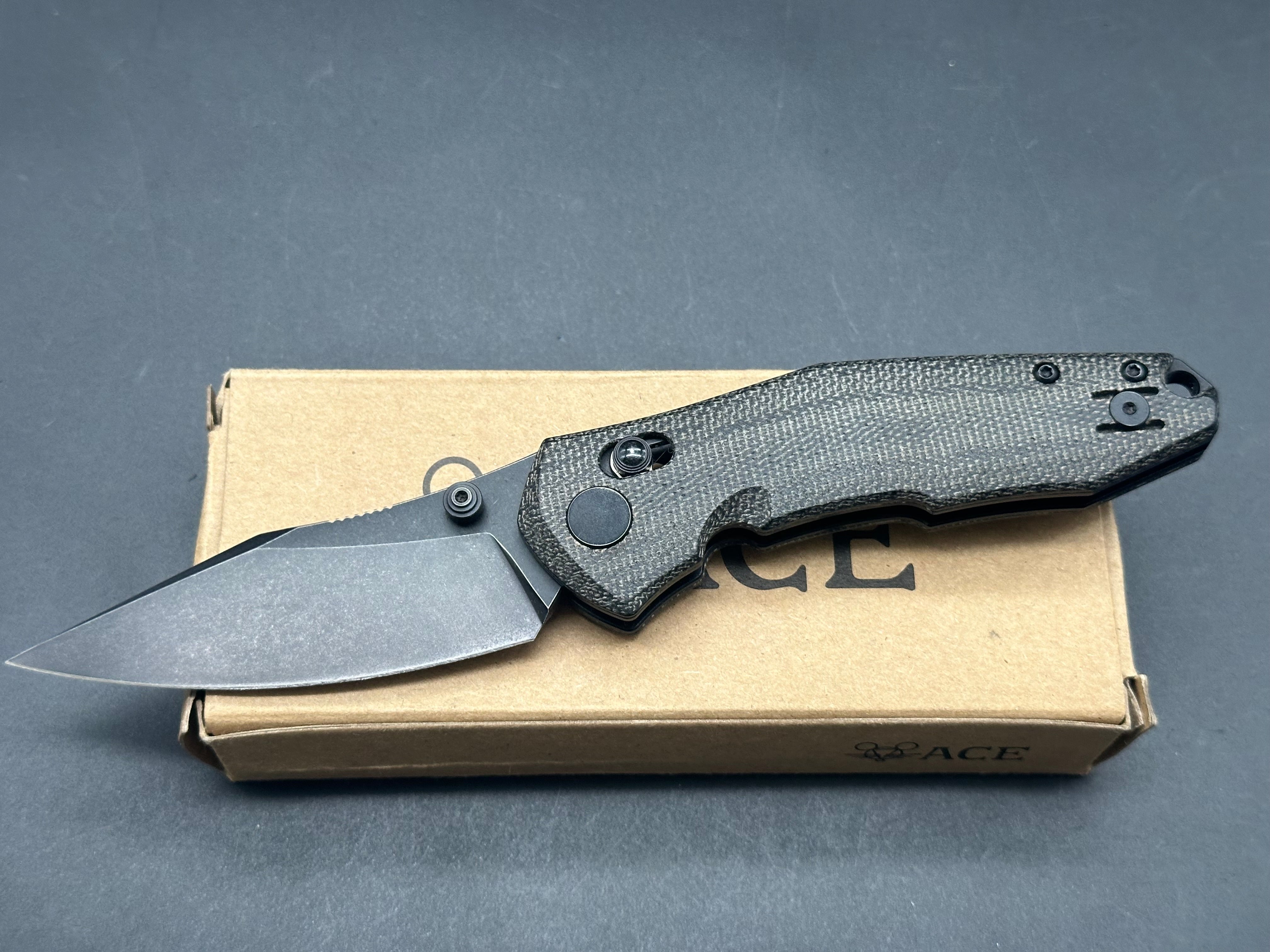 GiantMouse Vox Anso ACE Nazca Exclusive Bar Lock Folding Knife - Premium Black Micarta Handle - EDC Pocket Knife for Outdoor Camping, Hiking & Everyday Carry