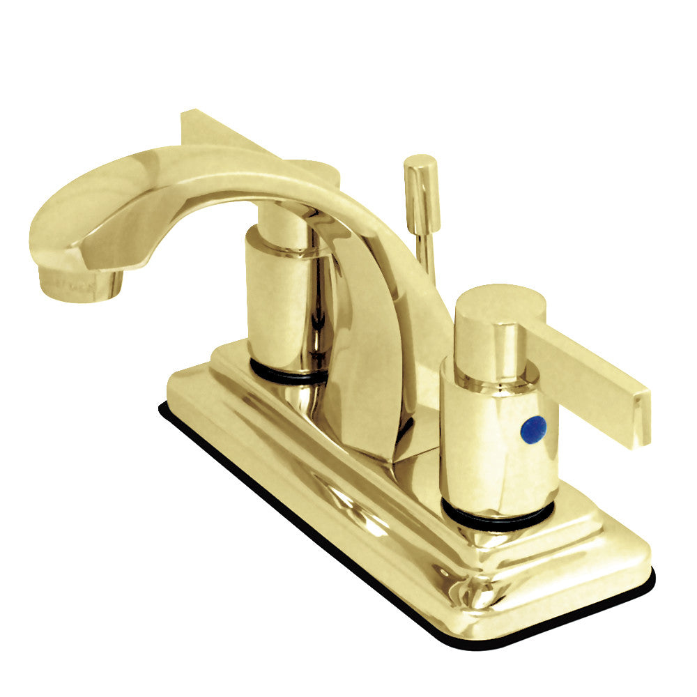 Kingston Brass KB4642NDL NuvoFusion 4-Inch Centerset Bathroom Faucet - Modern Waterfall Spout for Vanity Sink, Oil-Rubbed Bronze Finish, Perfect for Home & Hotel Bathroom Renovation