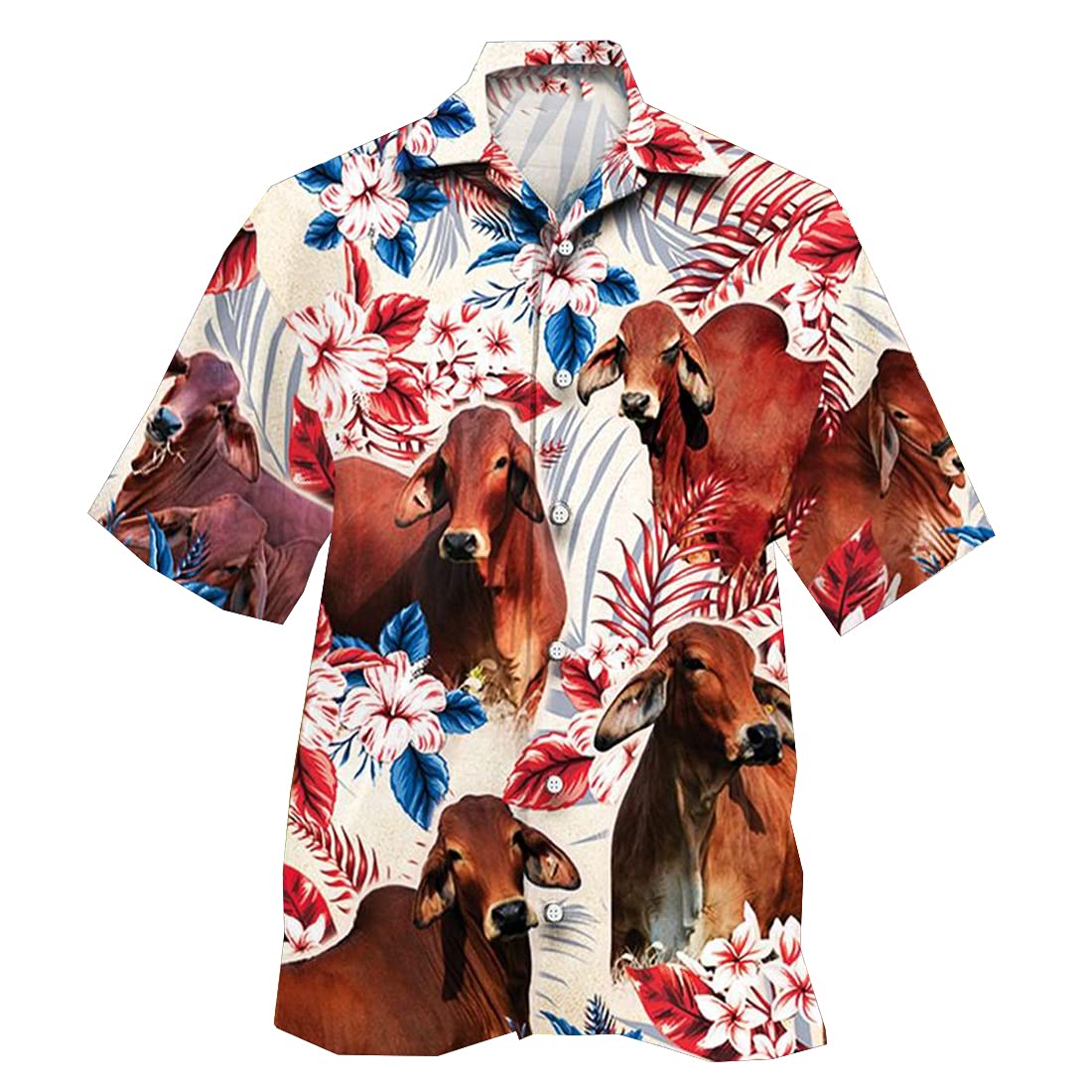 **Men's & Women's Hawaiian Shirts - Tropical Animal Print Short Sleeve Button Down Shirts for Beach Vacation, Summer Party & Casual Wear**