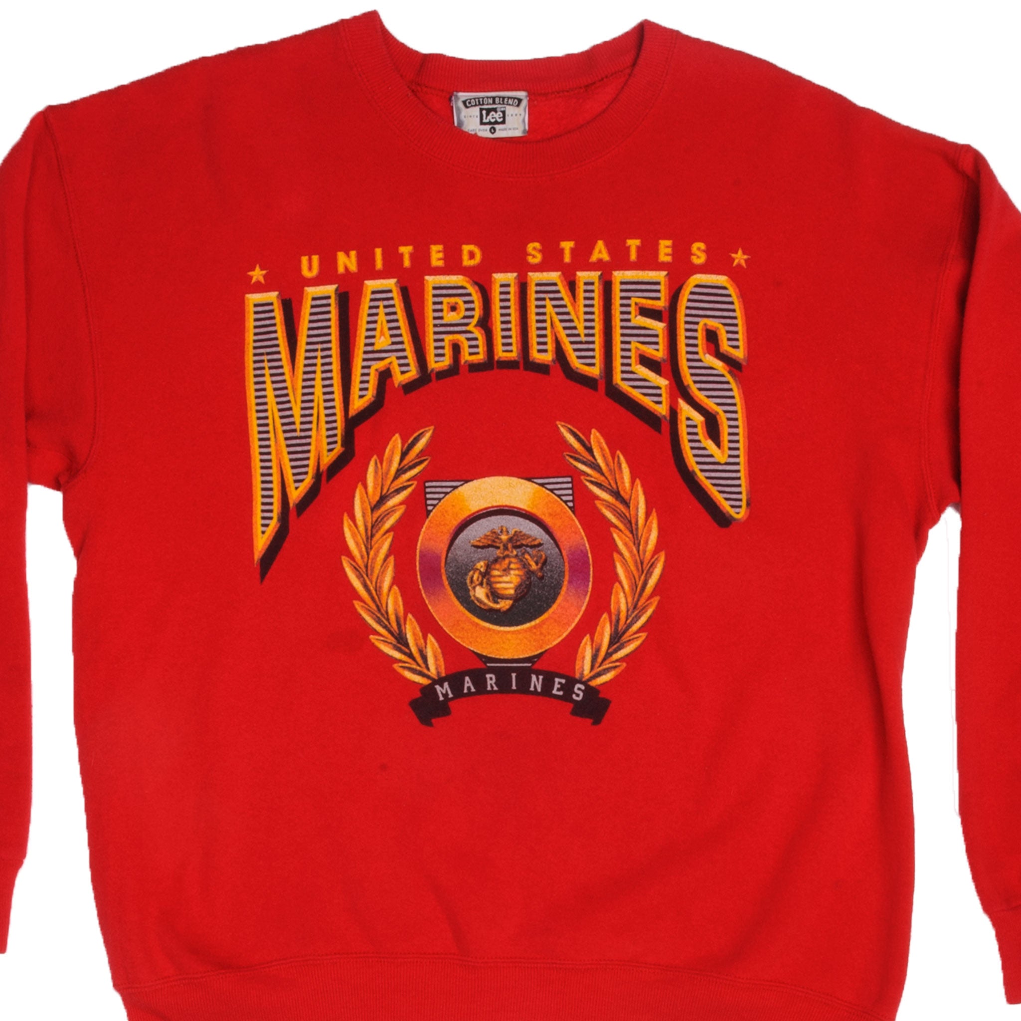 Vintage 1990s United States Marines Sweatshirt - Size Large - Made in USA - Military Apparel for Veterans & Collectors - Perfect for Casual Wear, Patriotic Events & Gifts