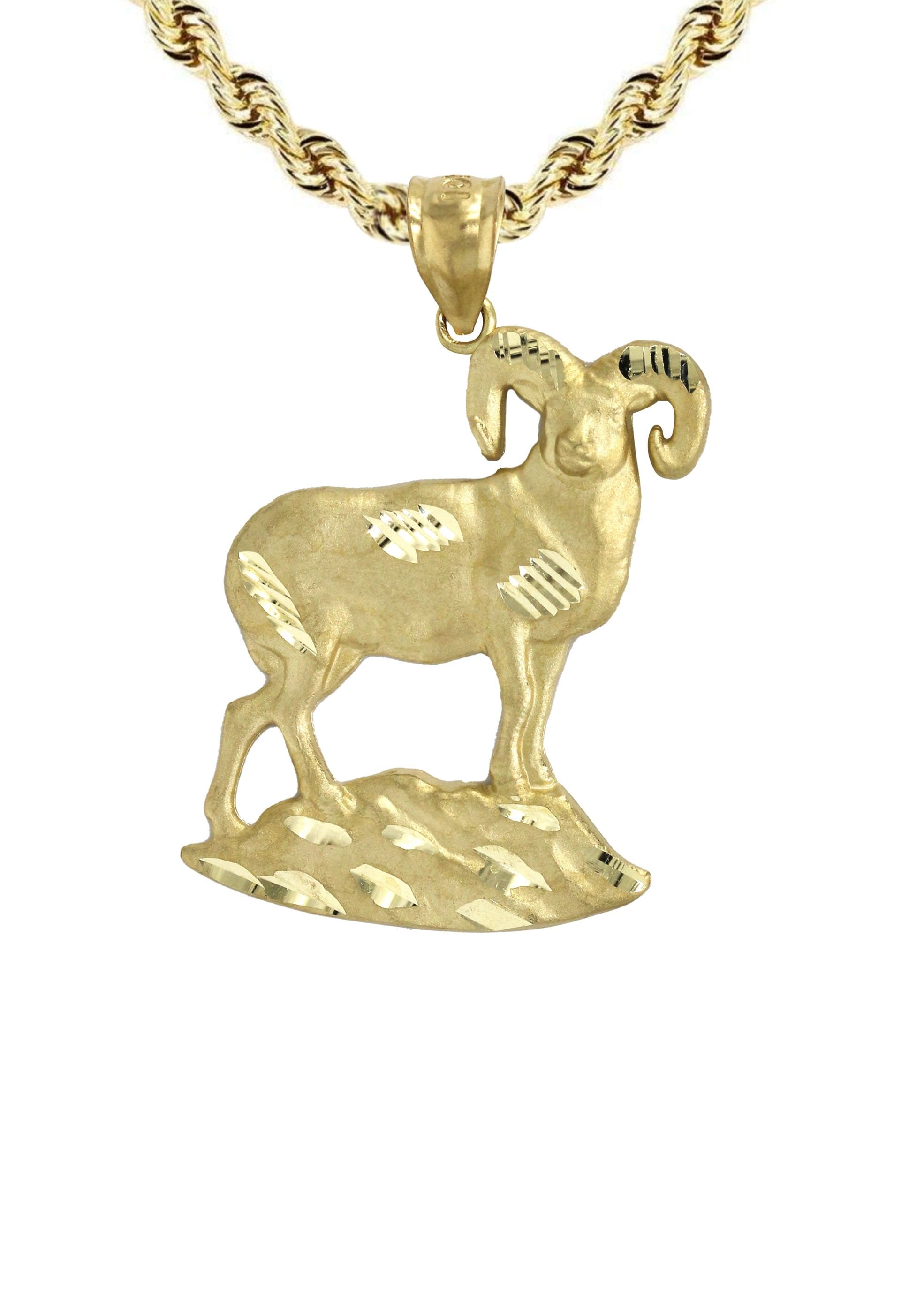 10K Yellow Gold Ram Necklace - 13.8 Grams Zodiac Pendant for Aries - Perfect Birthday Gift & Spiritual Jewelry for Women & Men