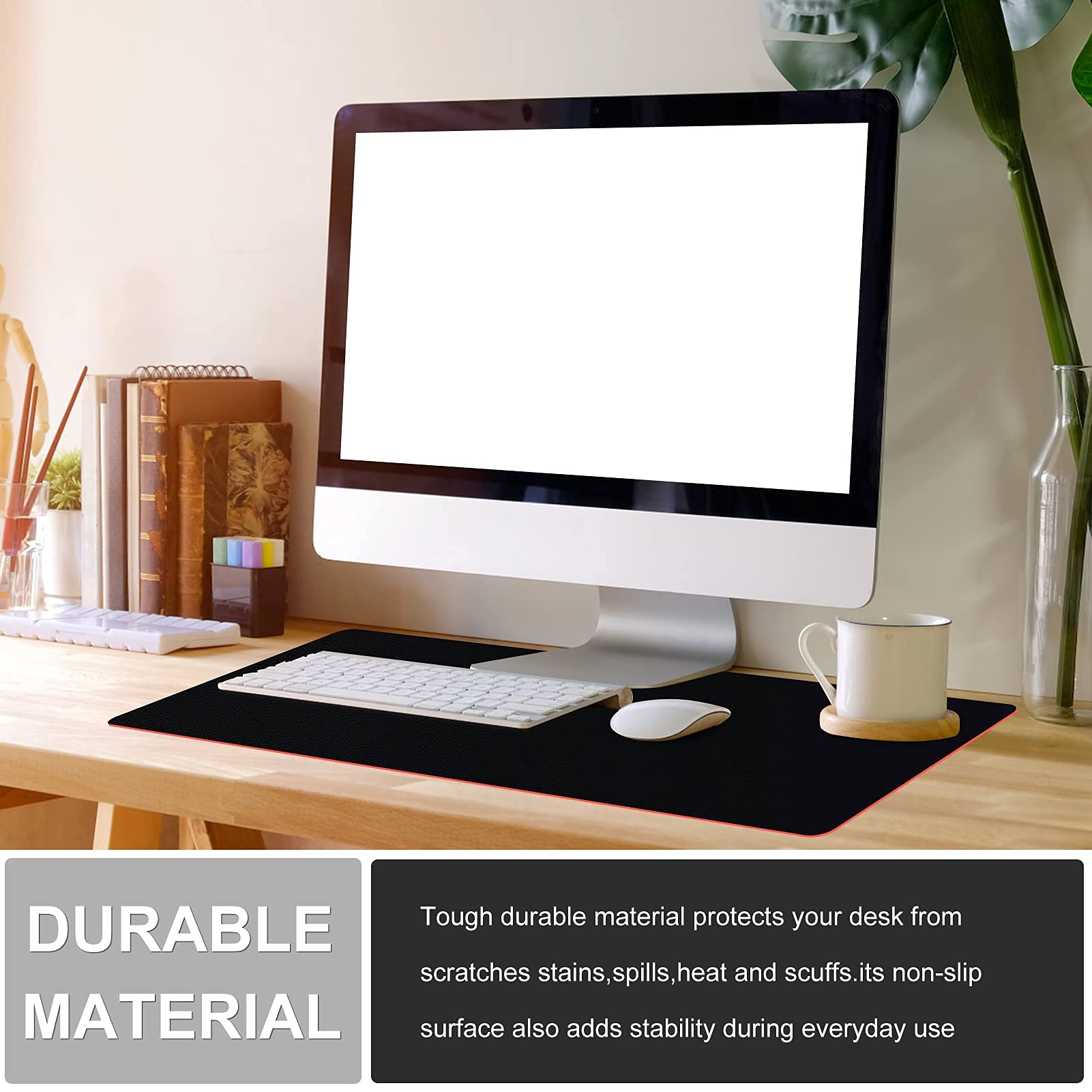 Premium PU Leather Desk Pad Protector - 47.2