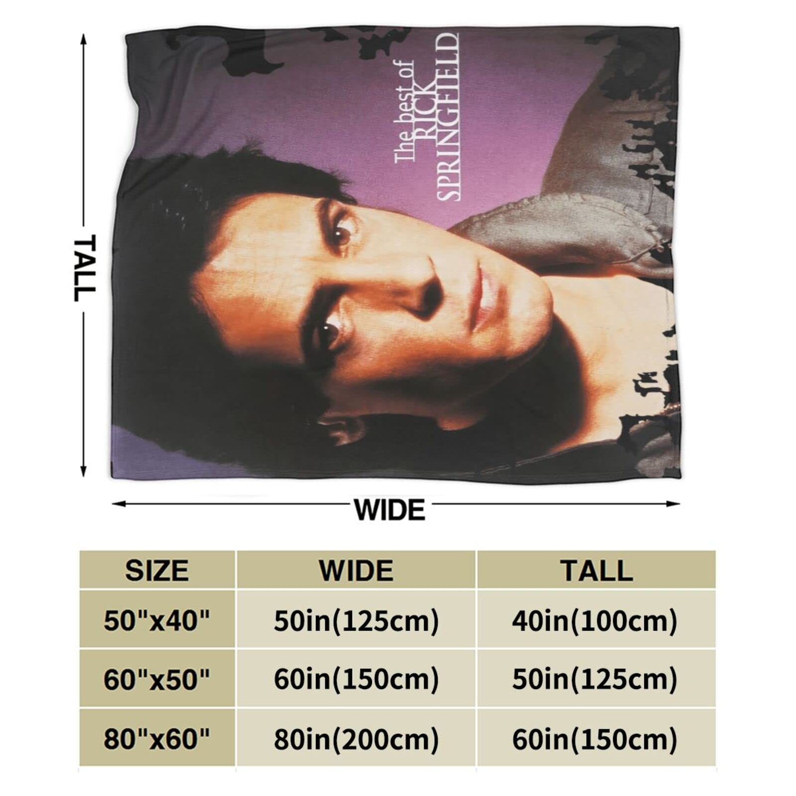 American Rick Music Springfield Flannel Plush Throw Blanket 50