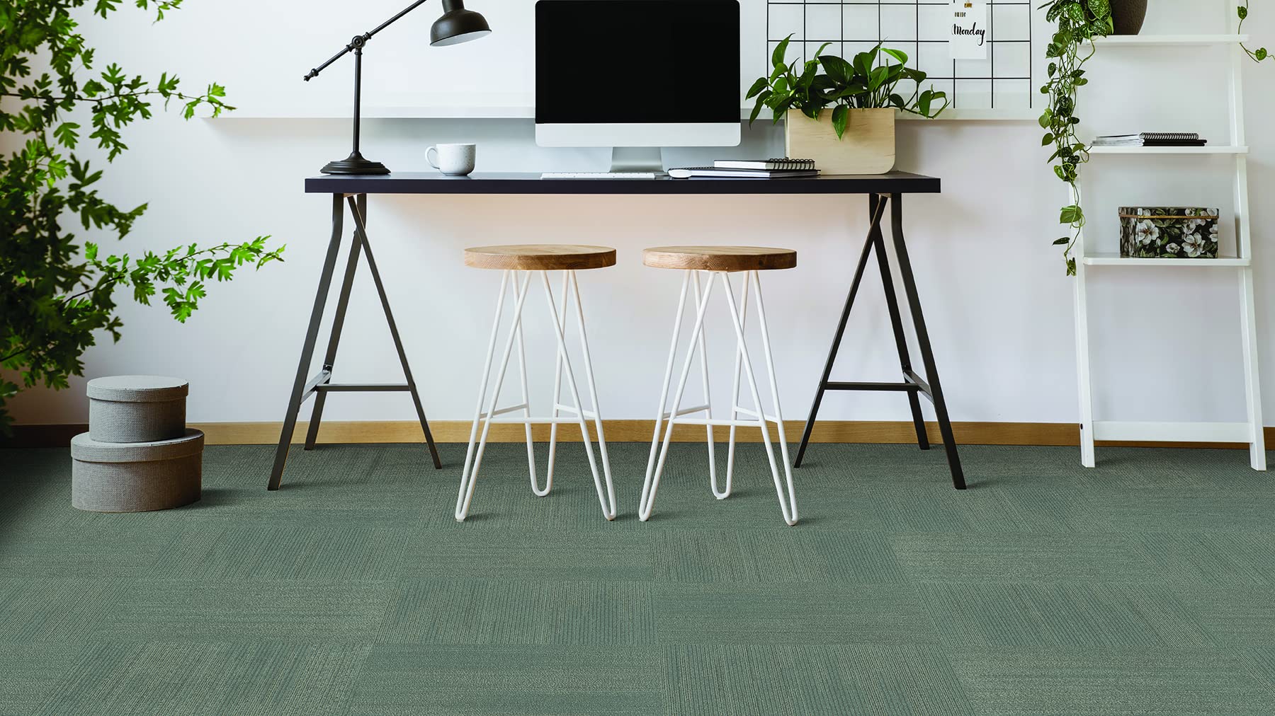 Mohawk Elite 24x24 Inch Berber Loop Pile Carpet Tiles - 0.1