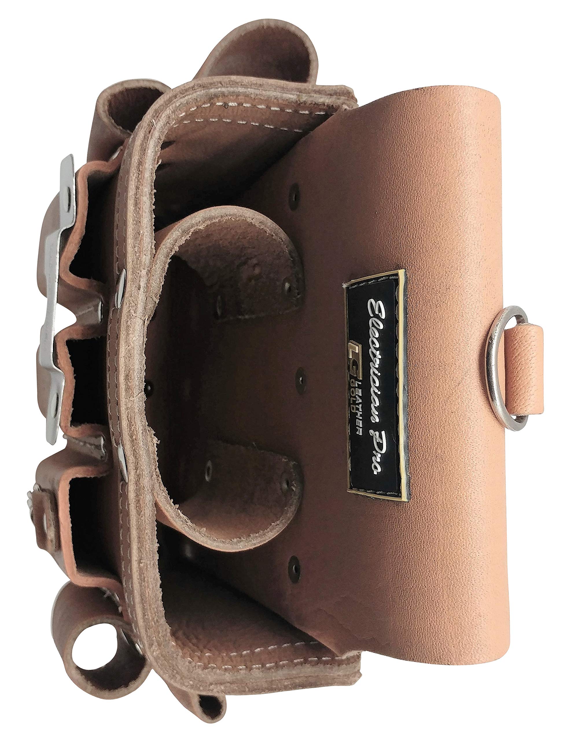 Professional Leather Electrician Tool Pouch & Belt 3400 - Durable Tan Work Pouch for Electricians, Carpenters & Contractors - Perfect for Construction Sites, Home Repairs & DIY Projects