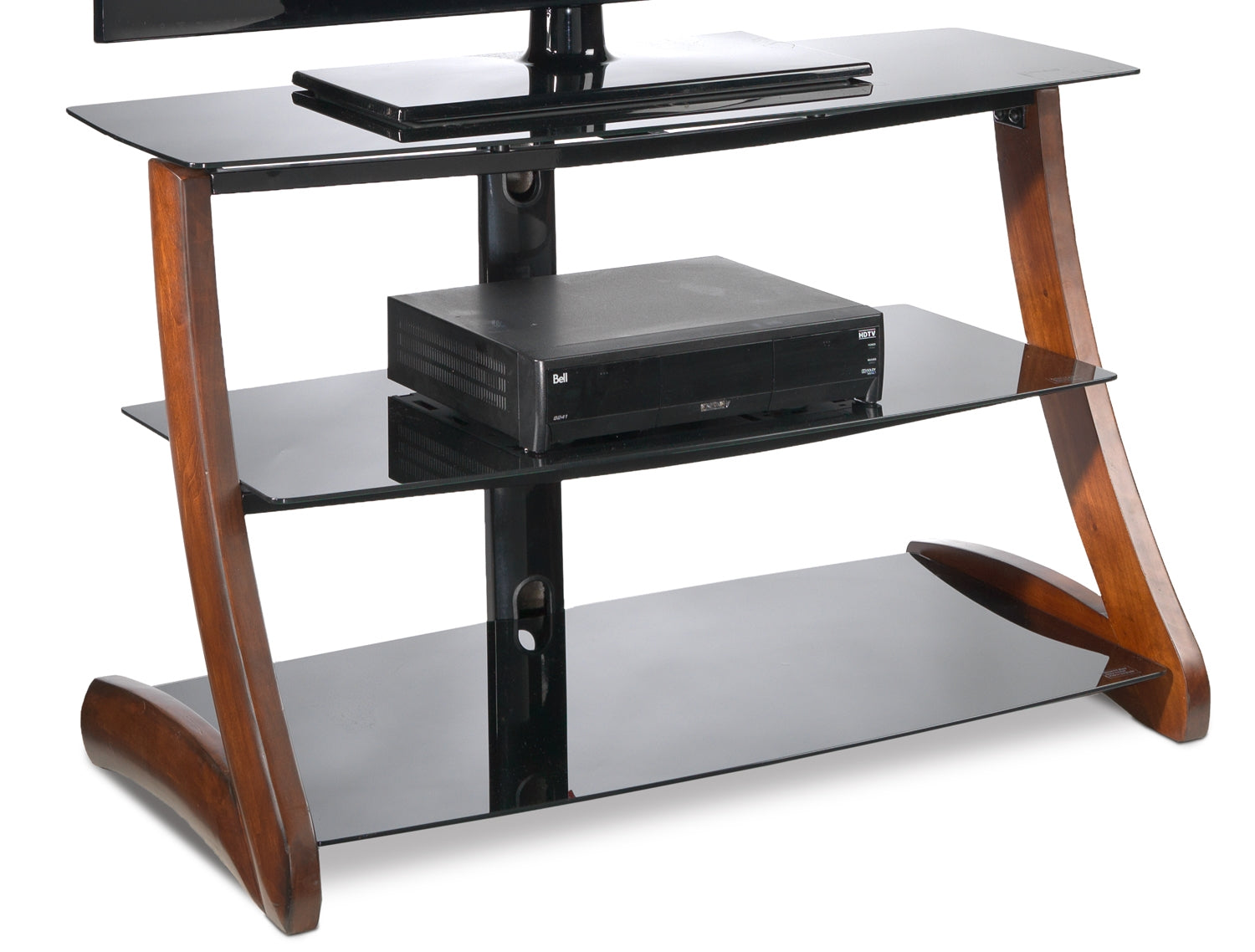 Astrix 40 Inch TV Stand with Storage - Modern Black & Brown Entertainment Center for Living Room, Bedroom & Home Theater