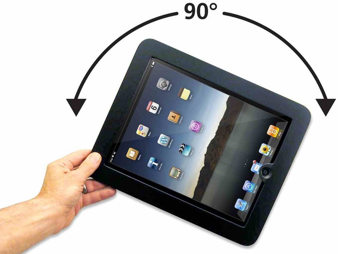 Maclocks 535RWMB Black Executive Enclosure with Rotating Wall Mount for iPad 2/3/4, iPad Air & Air 2 - Secure iPad Stand for Retail, Office & Home Use