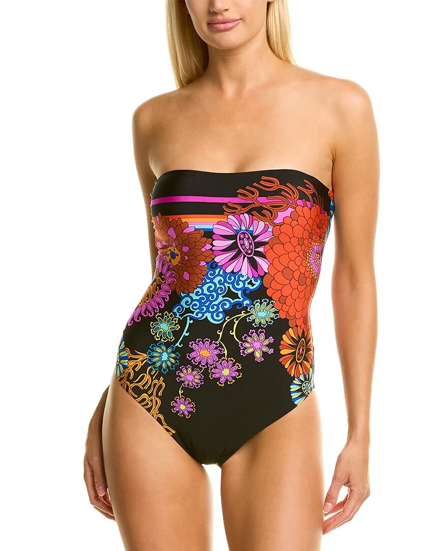 Trina Turk Women's Bandeau One Piece Swimsuit - Stylish Solid Color Bathing Suit for Women, Comfortable & Supportive Swimwear for Beach, Pool & Vacation