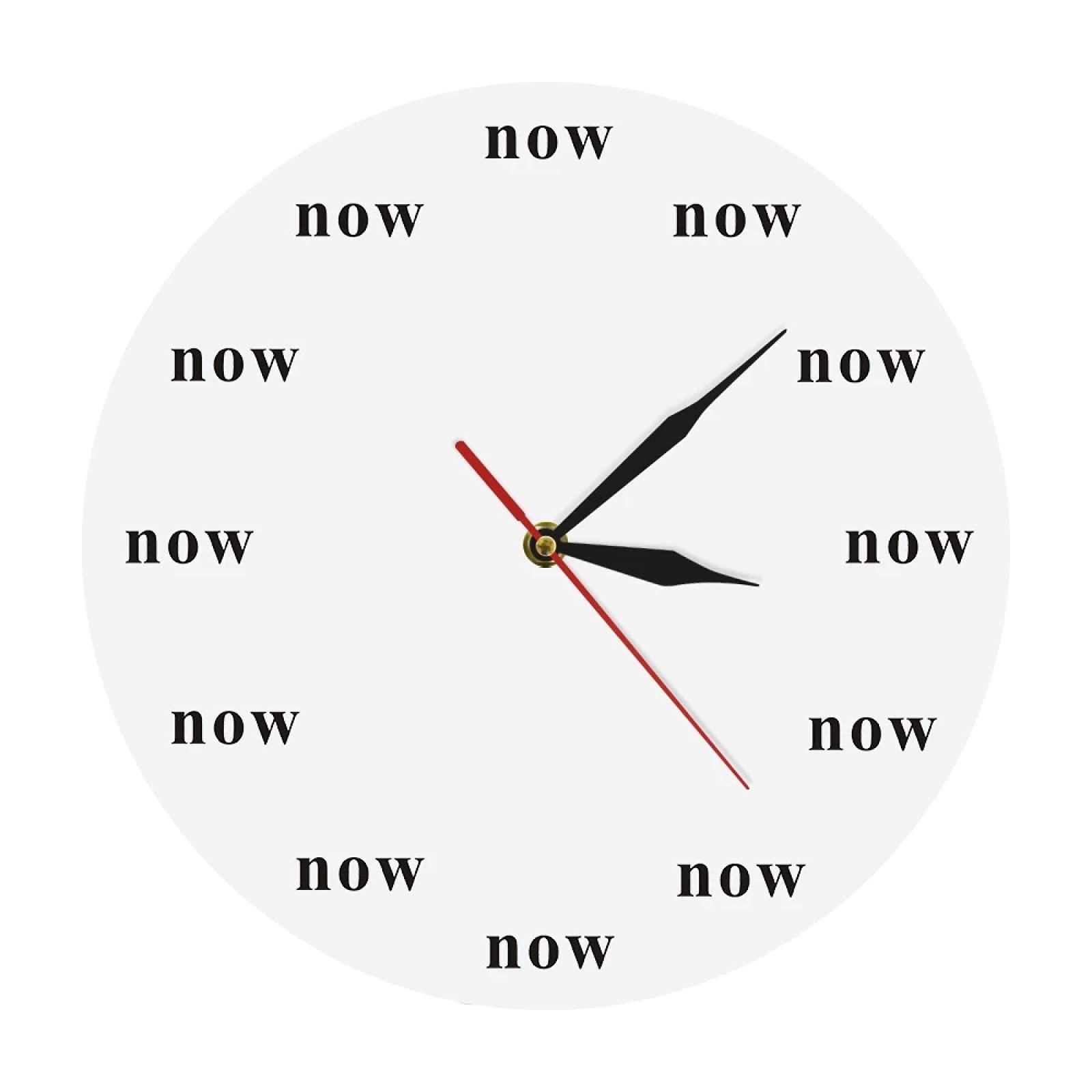 Xinxin Motivational Wall Clock - 'The Time is Now' Inspirational Clock for Mindfulness & Daily Reminder to Live in Present - Perfect for Home, Office Decor & Mindful Living Gifts