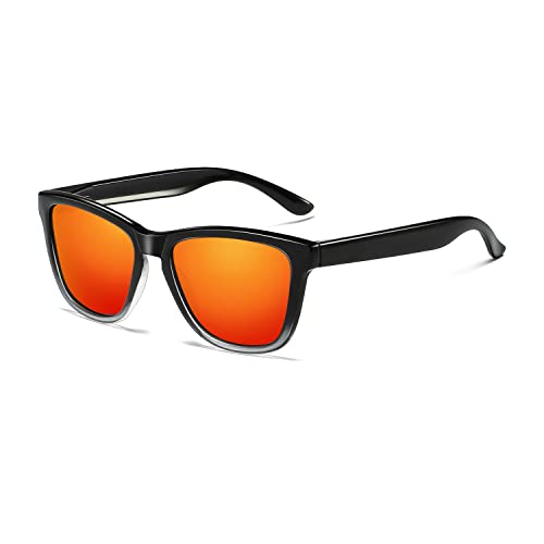 A17:gradient Black Frames Mirrored Red Lens