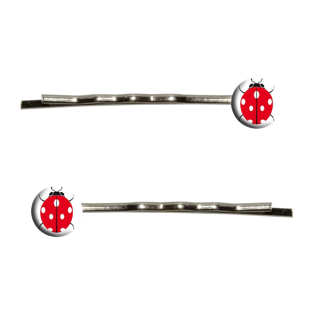 Ladybug Bobby Pins - White Hair Barrettes & Styling Clips for Women & Girls | Perfect for School, Parties & Everyday Hairstyles