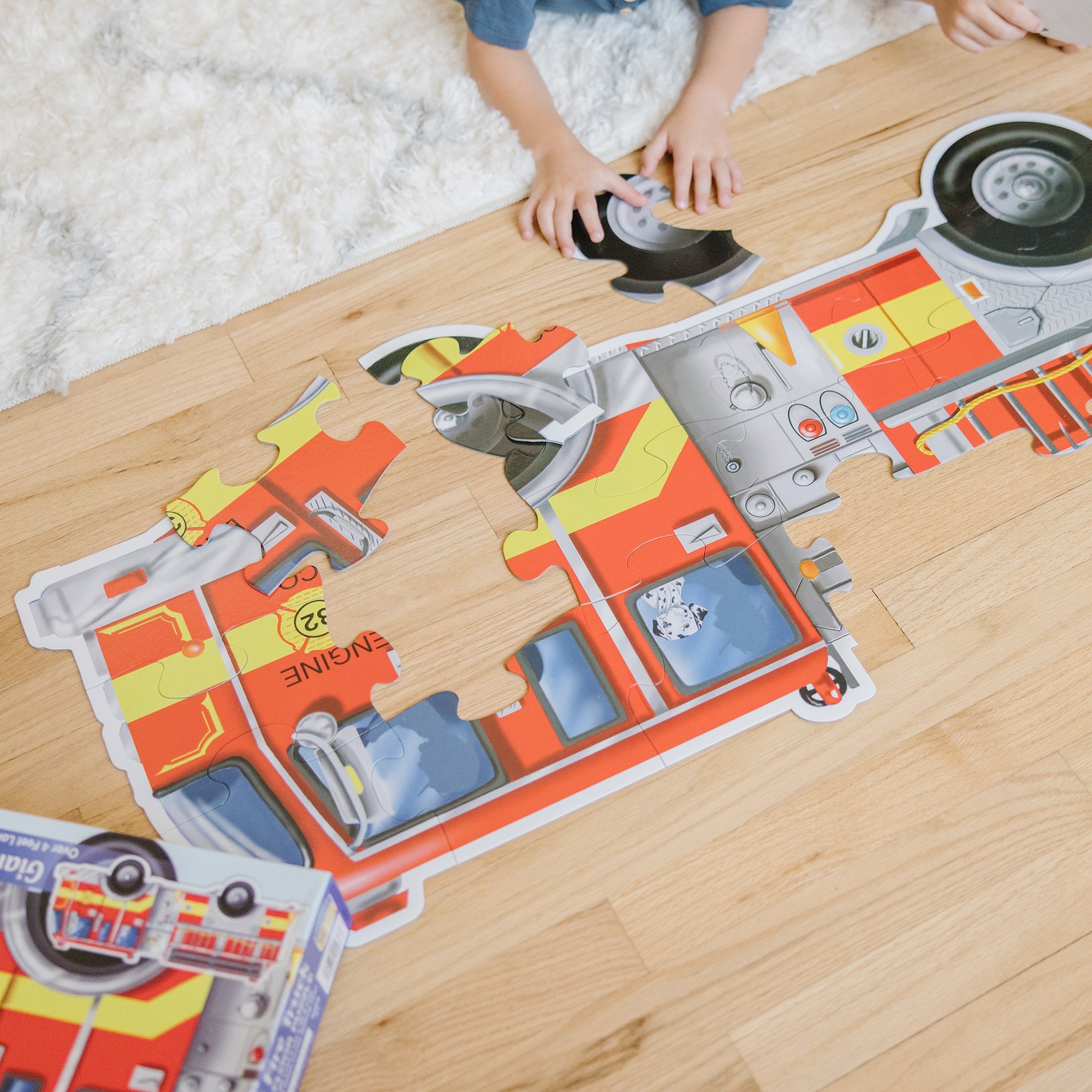 Giant Fire Truck Floor Puzzle - 24 Piece Large Jigsaw Puzzle for Kids, Educational Toy for Toddlers & Preschoolers | Perfect for Playrooms, Classrooms & Birthday Gifts