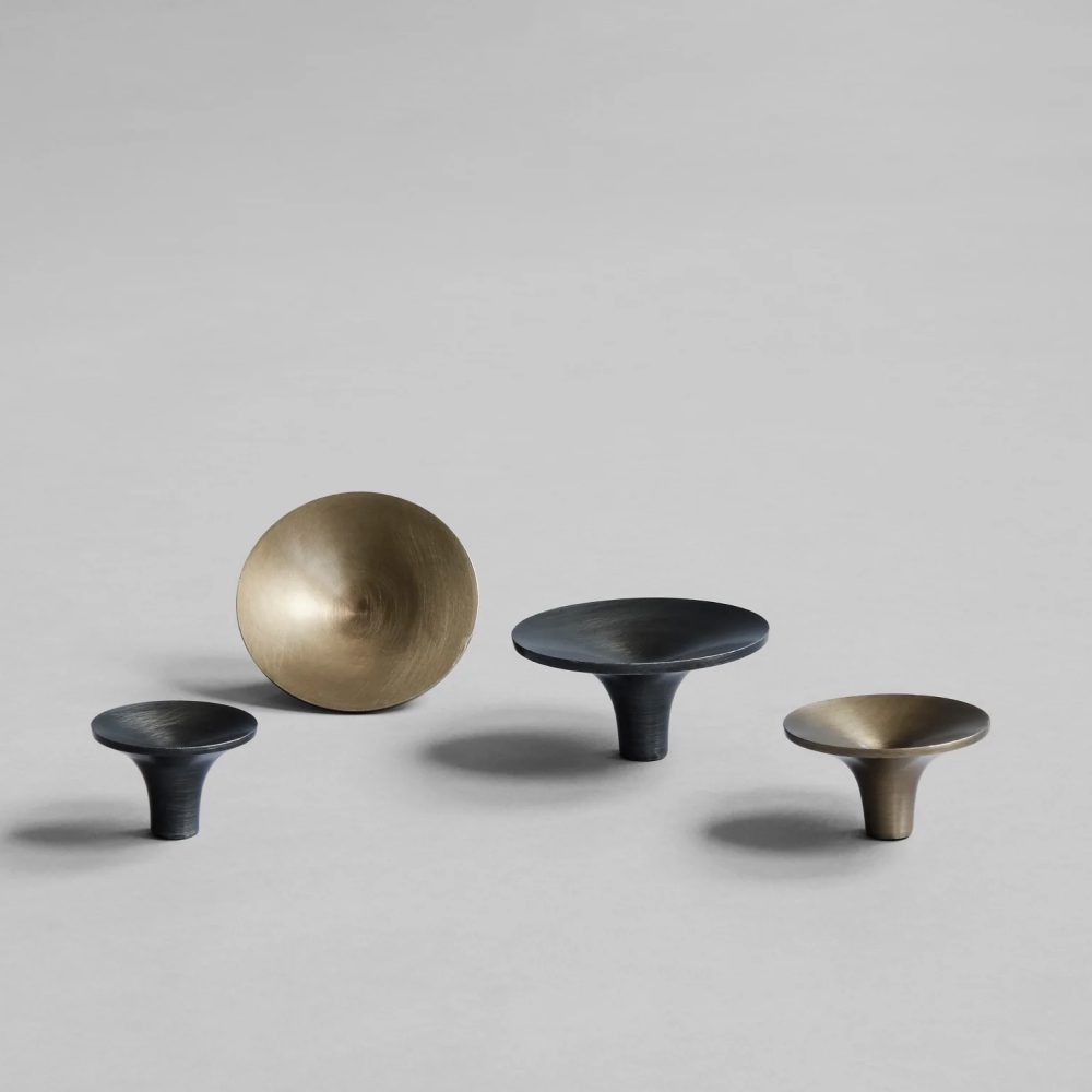 101 COPENHAGEN Brass Cabinet Knobs and Hooks Set of 2 - 3 Sizes for Drawers, Cabinets, Wardrobes and Furniture Hardware
