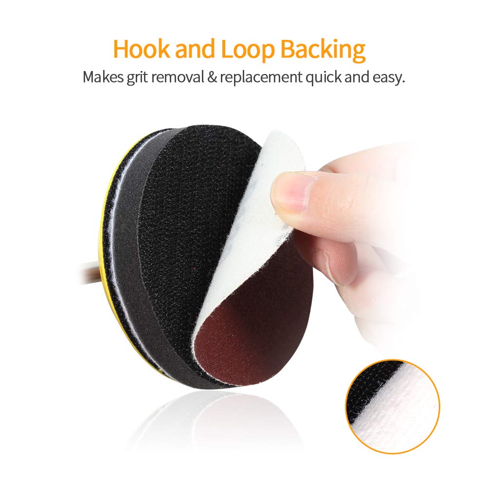 SPEEDWOX 100-Pack 3 Inch Hook & Loop Sanding Discs - 120 Grit Sandpaper for Drill, Grinder & Rotary Tools - No Hole Design - Perfect for Woodworking, Metal Polishing & DIY Projects