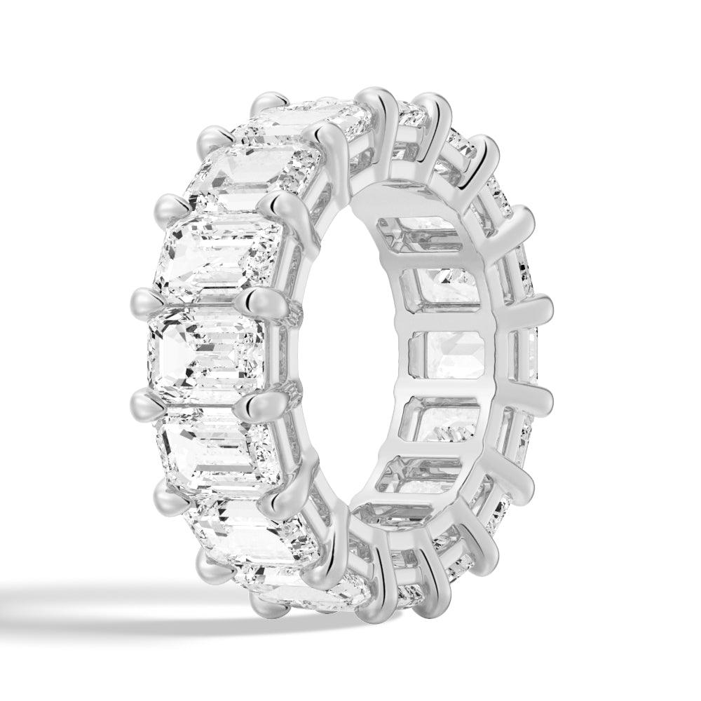 8.9 CT Prong Set Emerald Cut Moissanite Eternity Wedding Band Ring for Women - Perfect for Engagement, Anniversary & Bridal Jewelry Gifts