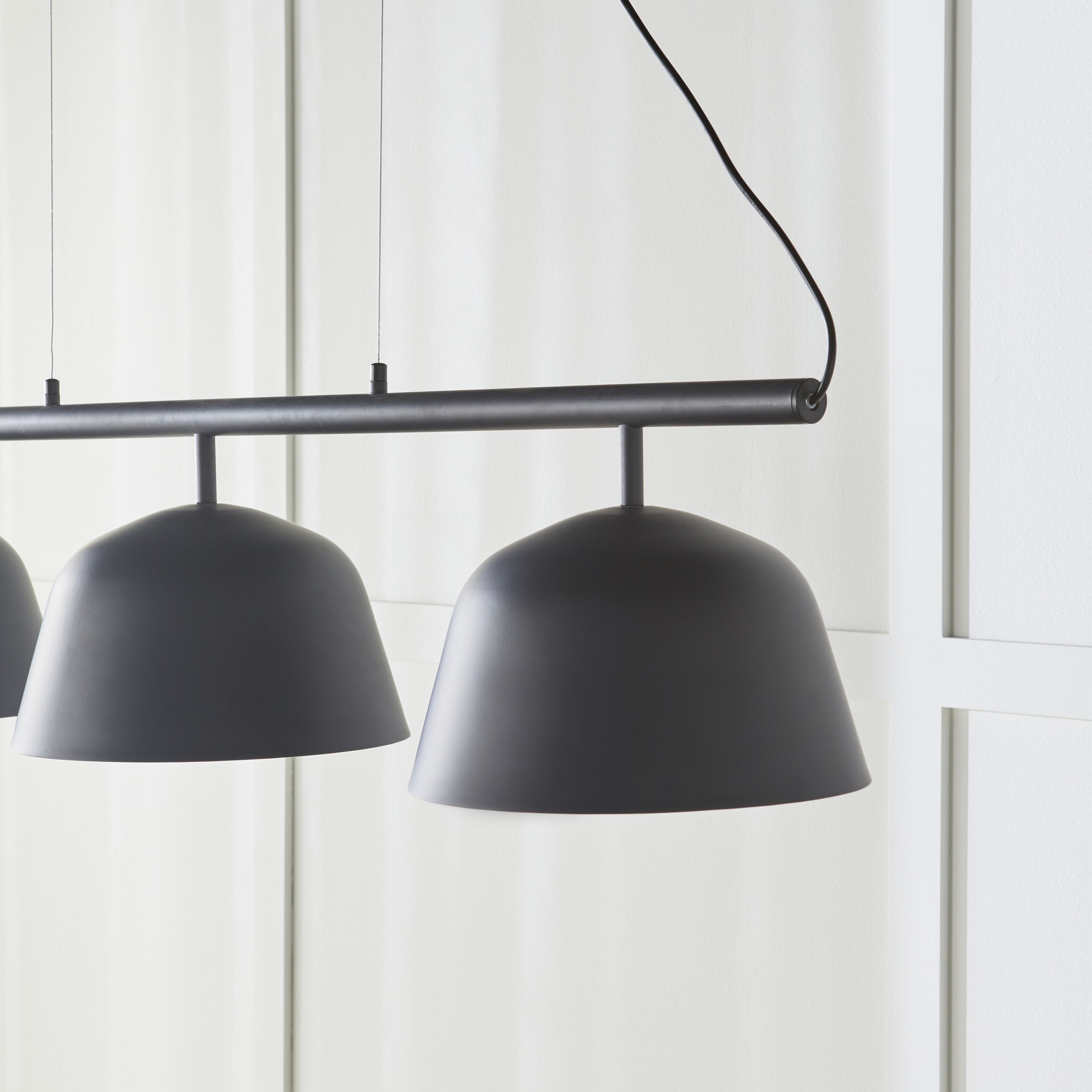 Anglesea 3-Light Modern Metal Pendant Light Fixture - Charcoal Finish, 47.2