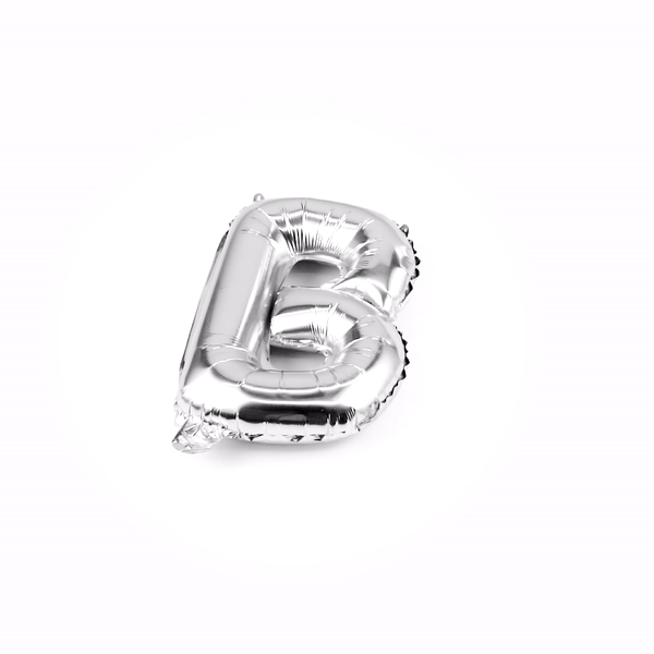 Balloonify Silver Mylar Letter B Balloon - 16 Inch Large Foil Alphabet Decoration (1 Count) for Birthday Parties, Baby Showers & Wedding Decorations