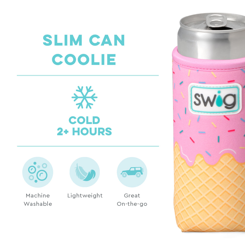 Scoop There It Is Slim Can Coolie - Insulated Beverage Sleeve for Cans, Beer, Soda - Perfect for Pool Parties, BBQs & Outdoor Events