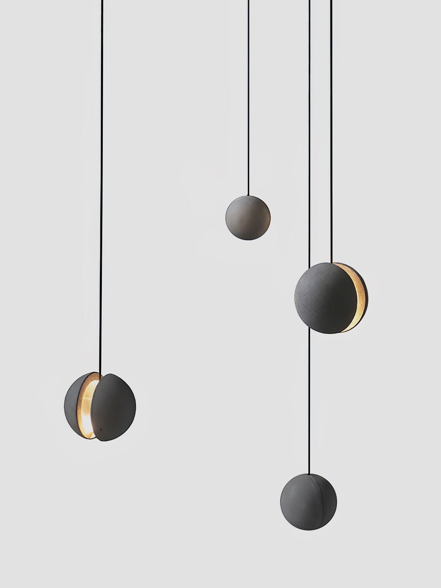 Moon Concrete Pendant Light - Modern Industrial Ceiling Lighting Fixture for Dining Room, Kitchen Island & Bedroom Decor