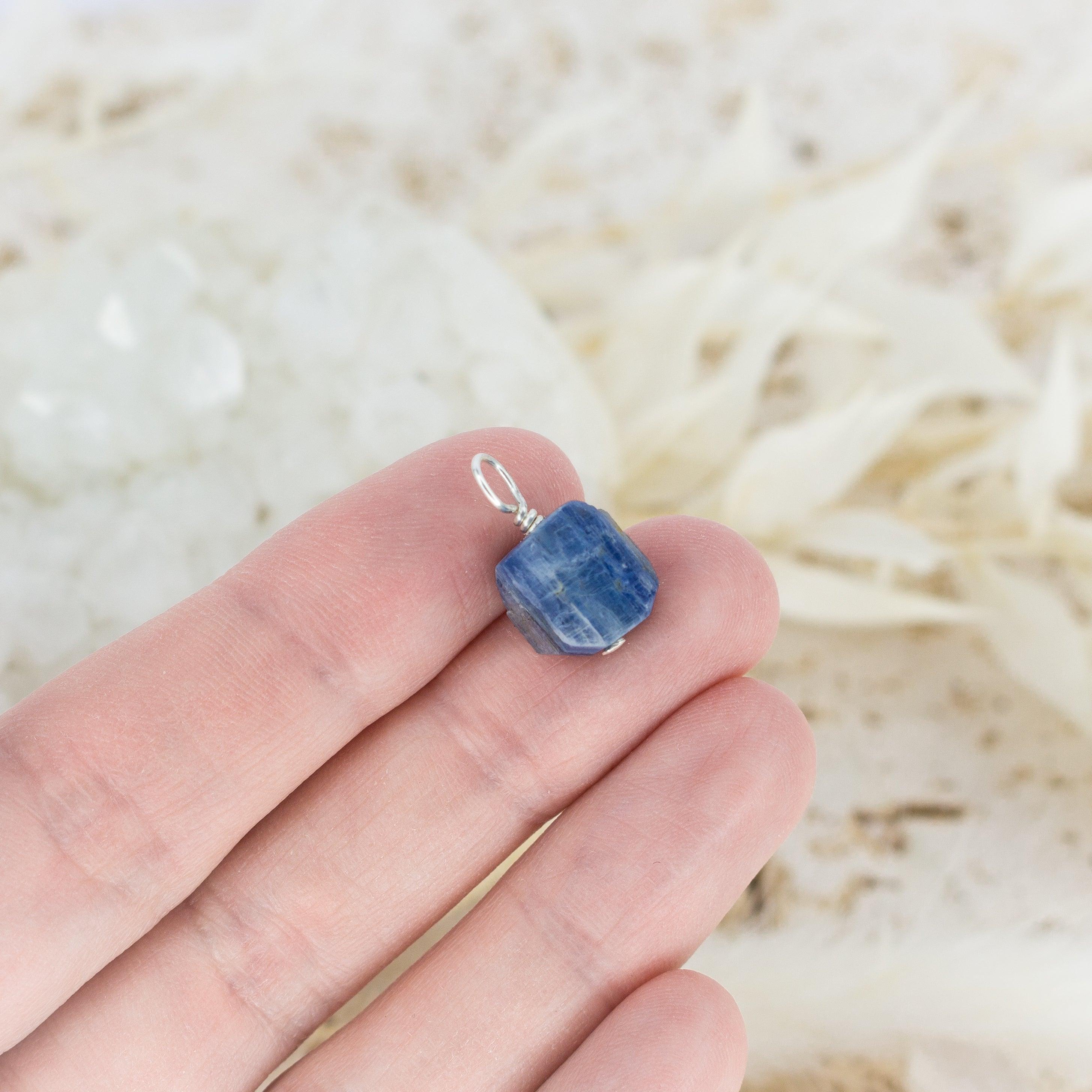 Natural Tiny Raw Kyanite Crystal Pendant Necklace - Healing Stone Jewelry for Meditation, Energy Cleansing & Spiritual Protection