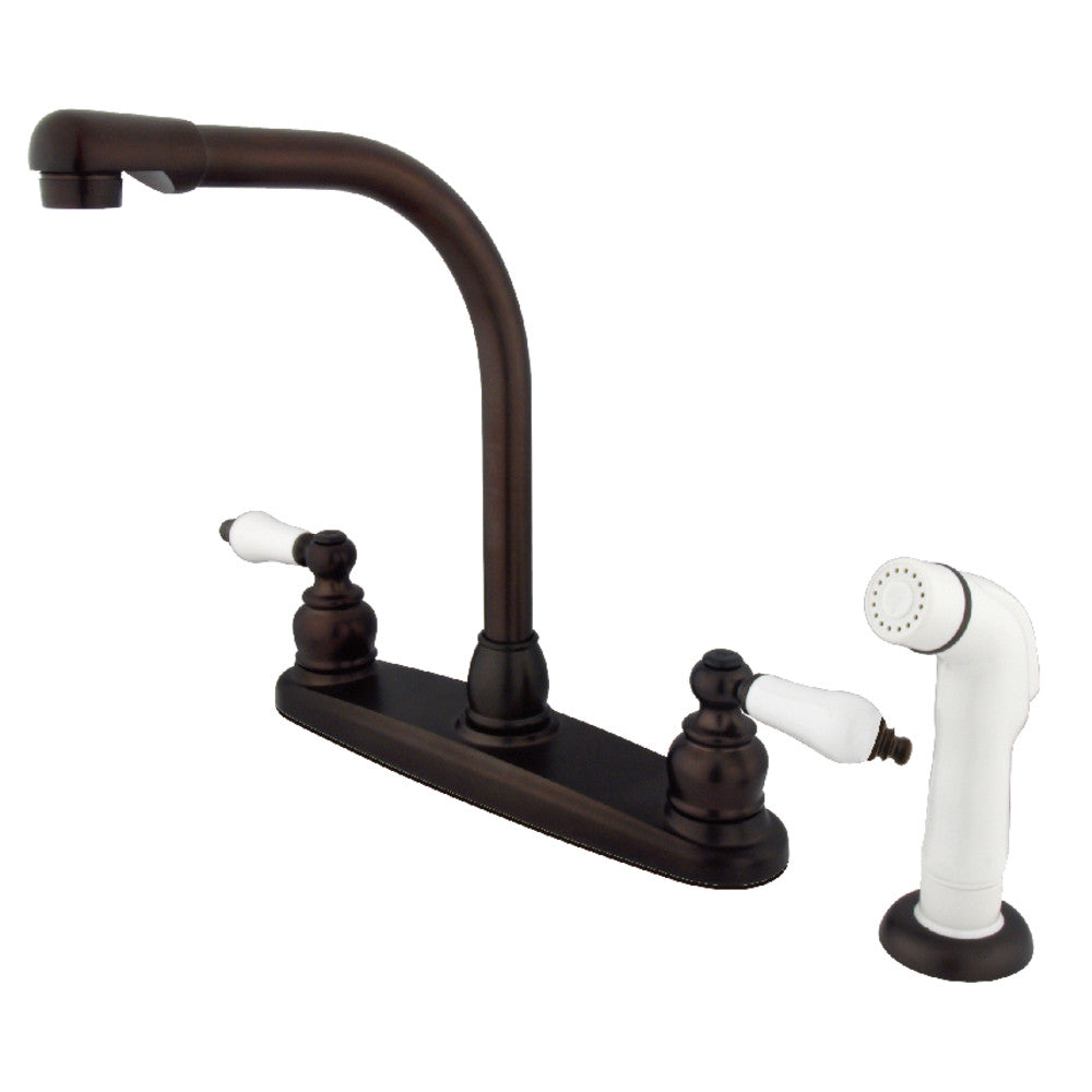 Kingston Brass KB711 Victorian Centerset Kitchen Faucet - Elegant Vintage Design, Single Handle, Lead-Free for Modern Kitchens | Perfect for Farmhouse, Traditional & Victorian Style Homes