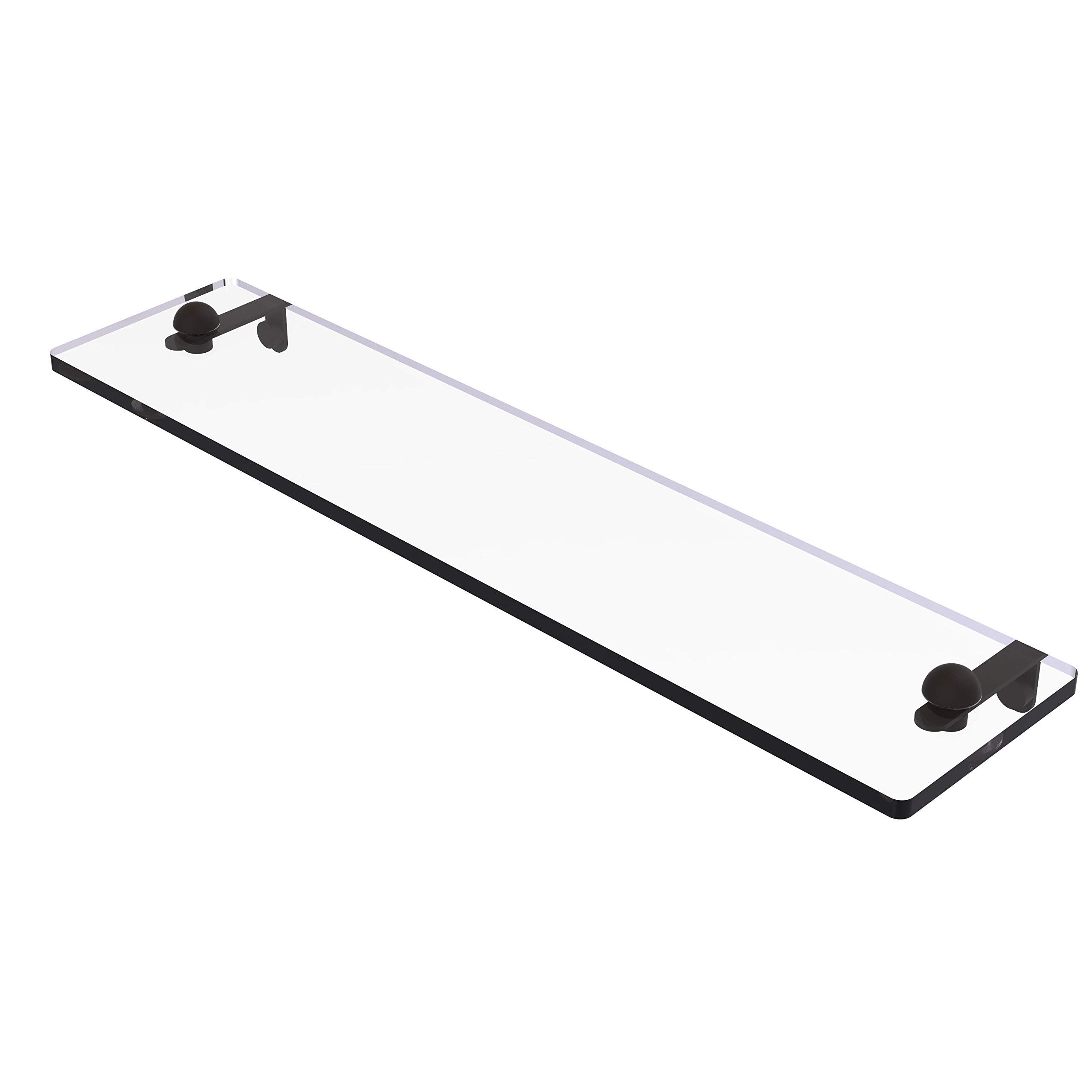 Allied Brass RC-1/22 22 Inch Bathroom Vanity Glass Shelf with Beveled Edges - Oil Rubbed Bronze Finish for Modern Bathroom Decor and Storage