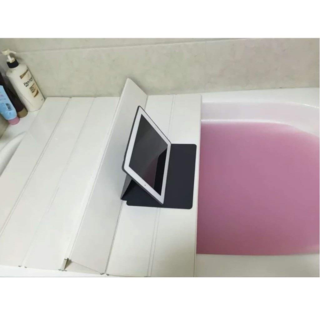 White PVC Folding Bathtub Tray Cover - 75×170×0.6cm Dustproof & Insulating Bath Lid - Perfect for Relaxing with Books, Wine or Spa Essentials in the Tub