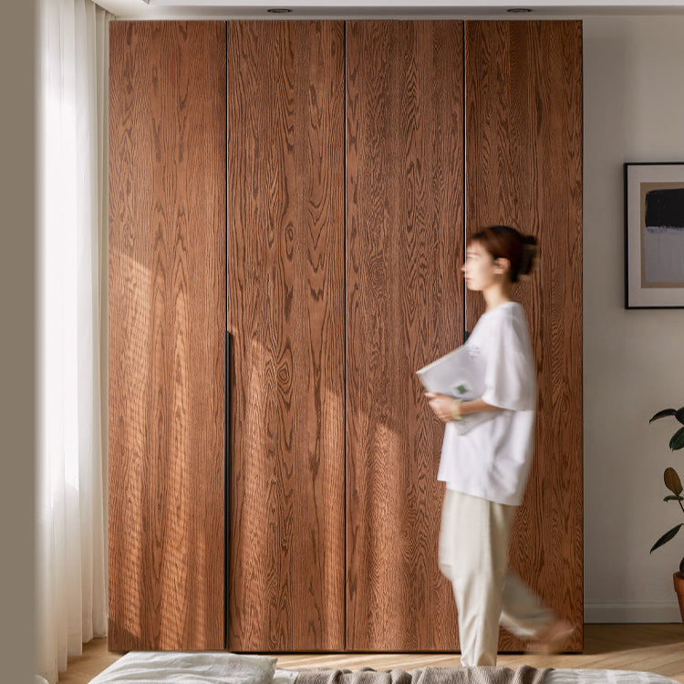 Solid Oak Wood Wardrobe - Spacious & Durable Closet Organizer for Bedroom, Living Room, or Walk-In Closet Storage