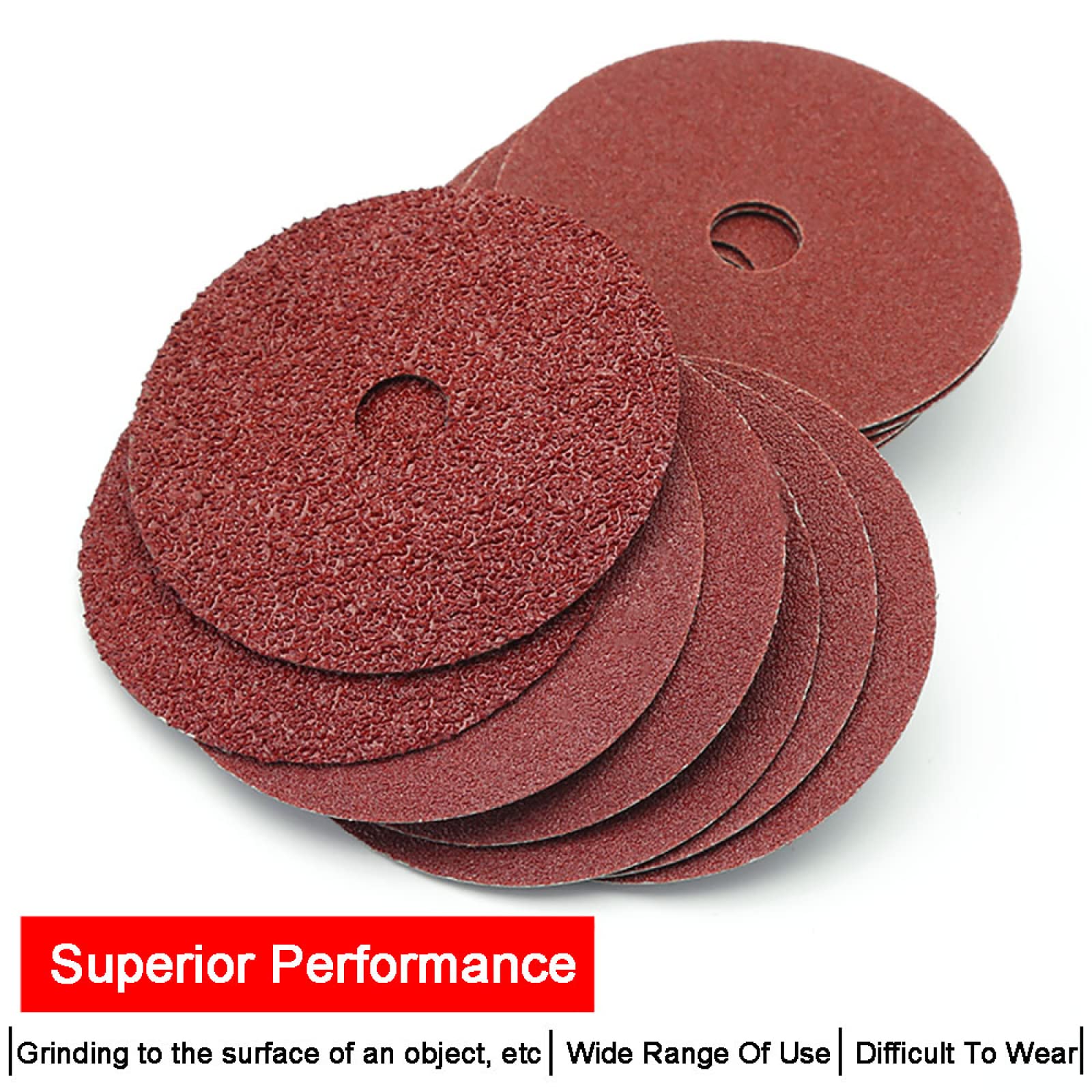 50-Pack 100mm Fiber Sanding Discs - 60 Grit Aluminum Oxide Grinding Wheels for Angle Grinder - Perfect for Metal Rust Removal, Wood Sanding & Surface Preparation