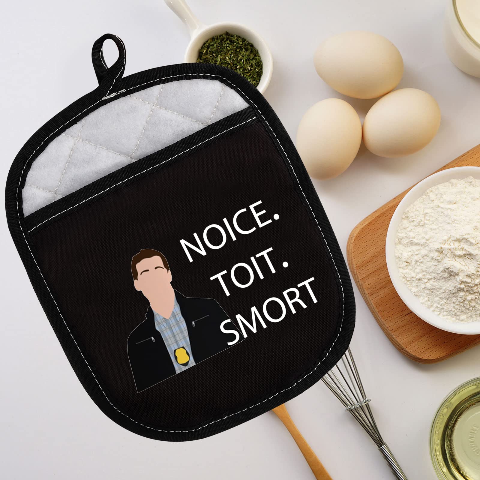 Funny Brooklyn Nine-Nine Oven Mitts - Noice Toit Smort Baking Gifts for Jake Peralta Fans | Perfect for Cooking, Baking & TV Show Themed Parties