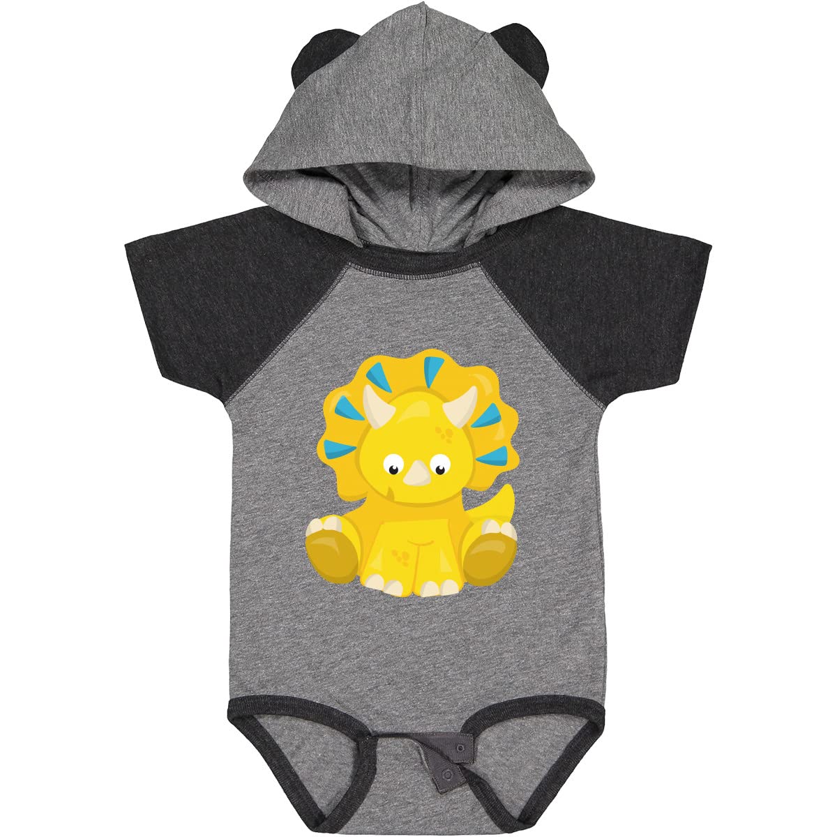 Inktastic Cute Dinosaur Baby Bodysuit - Adorable Triceratops Dino Onesie for Infants & Toddlers | Perfect for Playtime, Daycare & Dinosaur-Themed Birthday Parties