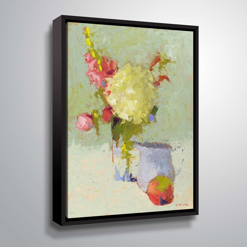 Blue Hydrangea Floral Art Print - Gallery Wrapped Canvas with Pitcher - Perfect for Living Room, Bedroom & Office Wall Decor