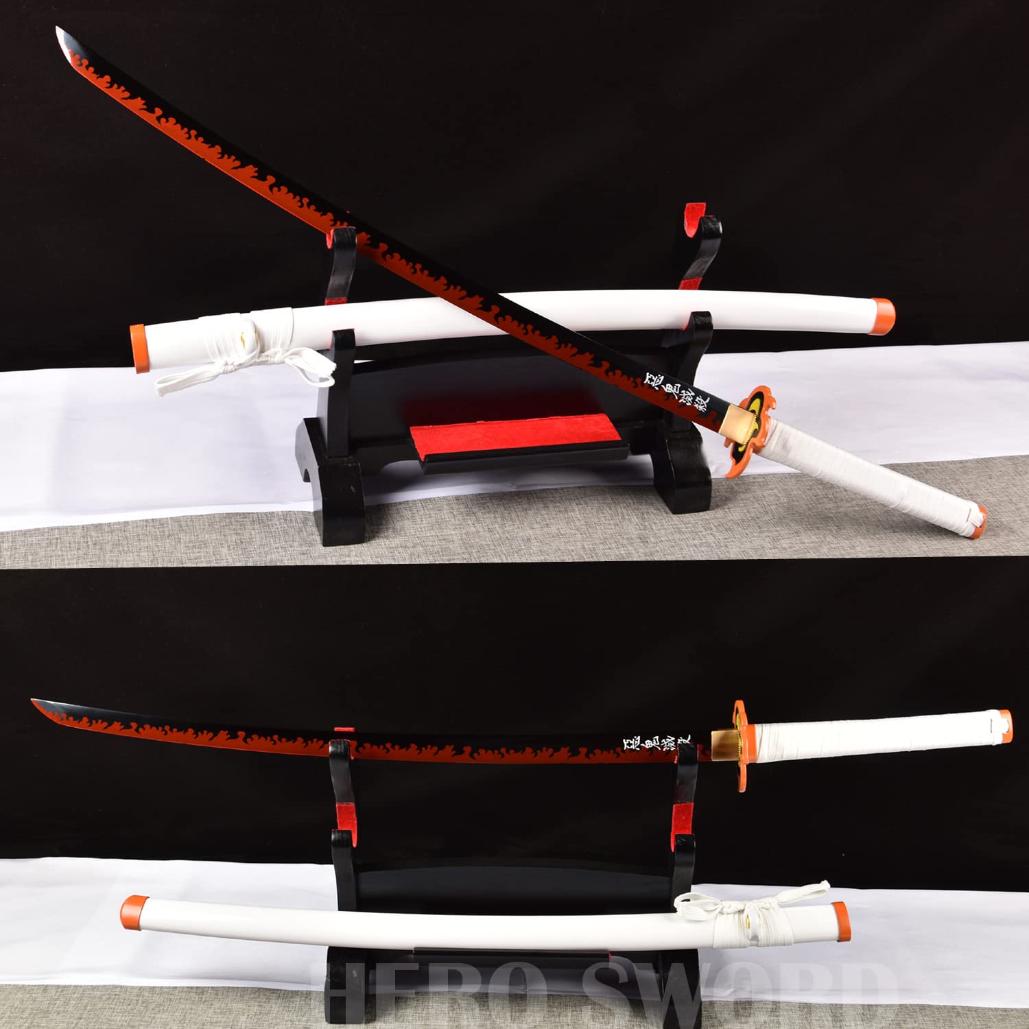 HERO SWORD Japanese Anime Katana - Hand Forged 1045 Carbon Steel Samurai Sword | Full Tang Handmade Demon Slayer Katana | Sharp Practical Blade for Cosplay, Martial Arts & Collection