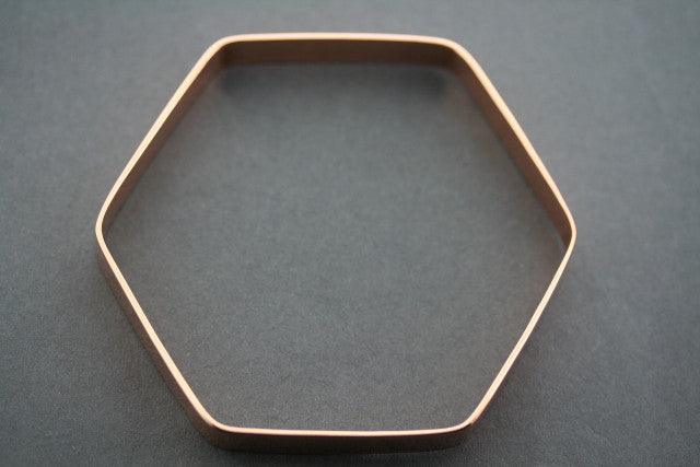 Hexagon Copper Bangle Bracelet - Handmade Geometric Jewelry for Women, Boho Chic Accessory for Everyday Wear & Special Occasions