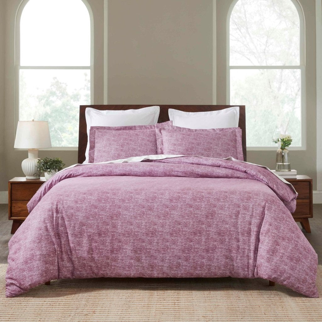 Soft & Cozy Melange Flannel Cotton Two-Tone Brushed Duvet Cover Set - King Size Bedding for Winter Warmth & Comfort