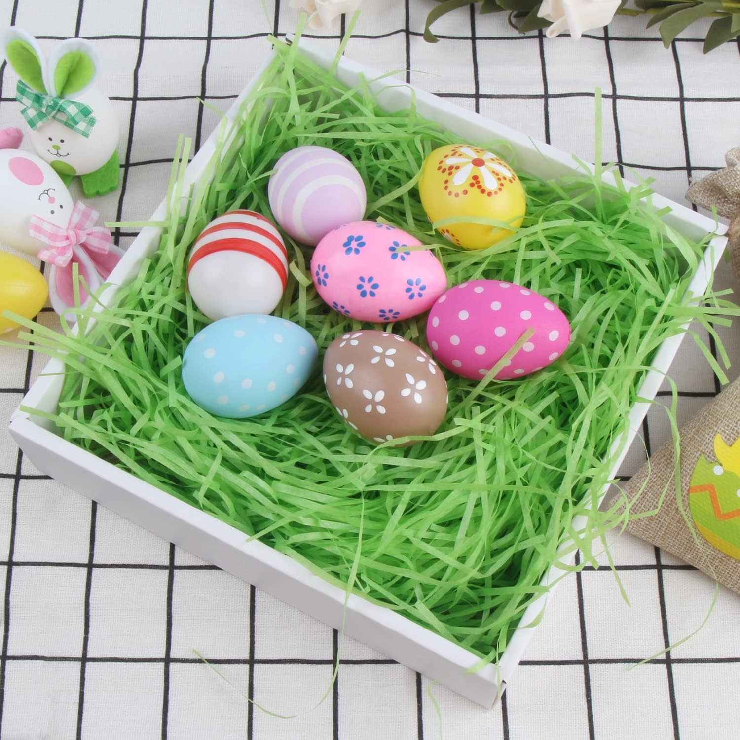 Eco-Friendly Easter Basket Filler - Recyclable Papyrus Grass, Crepe Paper & Shredded Decorations for Party, Egg Hunts & Gift Wrapping (1/2 Pound) - Perfect for Spring Celebrations, DIY Crafts & Festive Home Decor