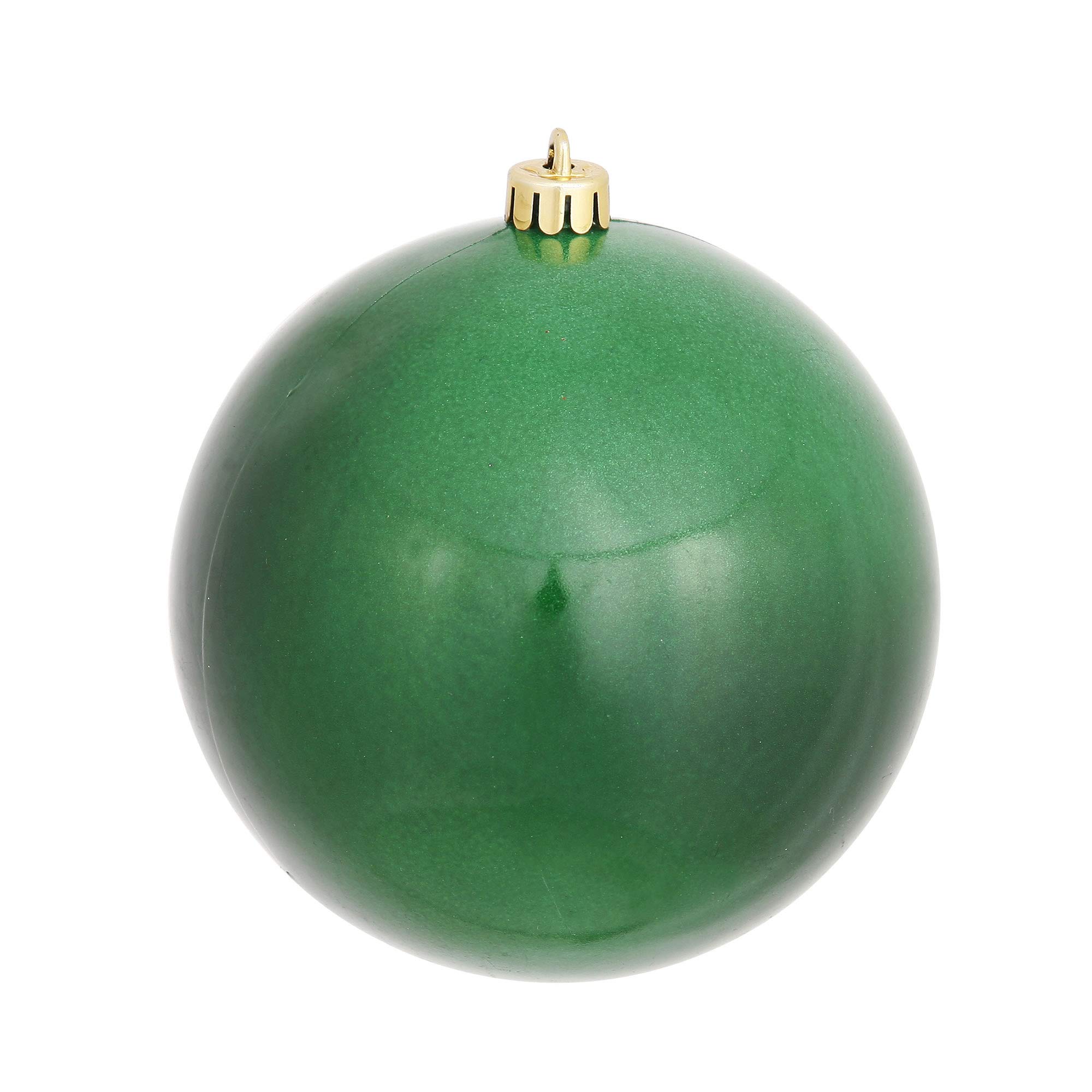 Vickerman 12 Inch Shatterproof Emerald Green Christmas Tree Ornament - Candy Ball Decor for Holiday Party, Home, and Office Decorations