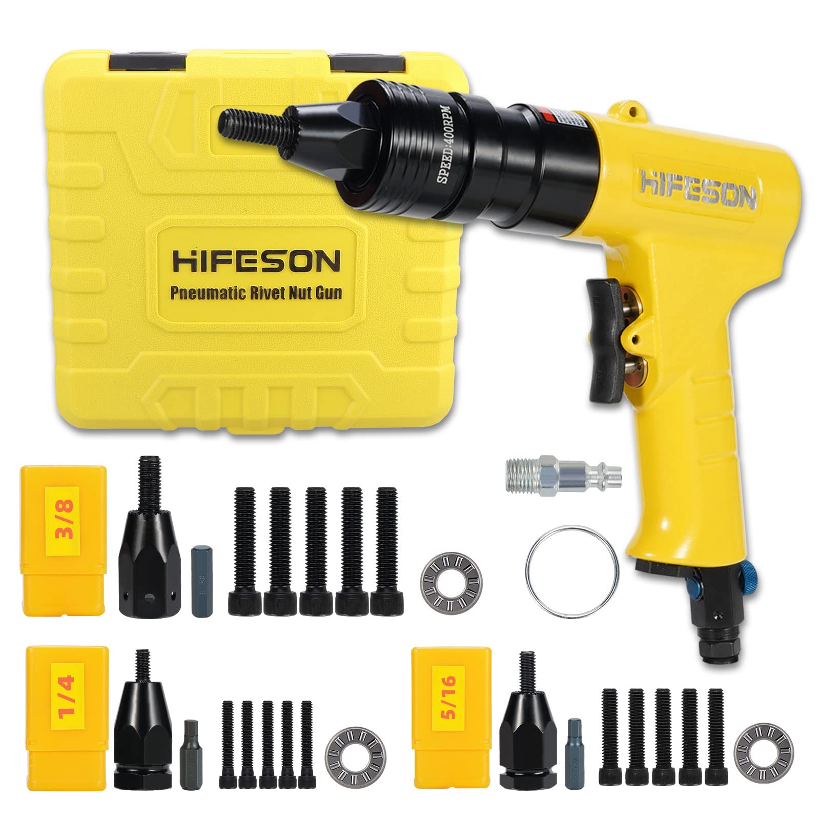 HIFESON Professional Air Rivet Nut Gun Kit - 1/4
