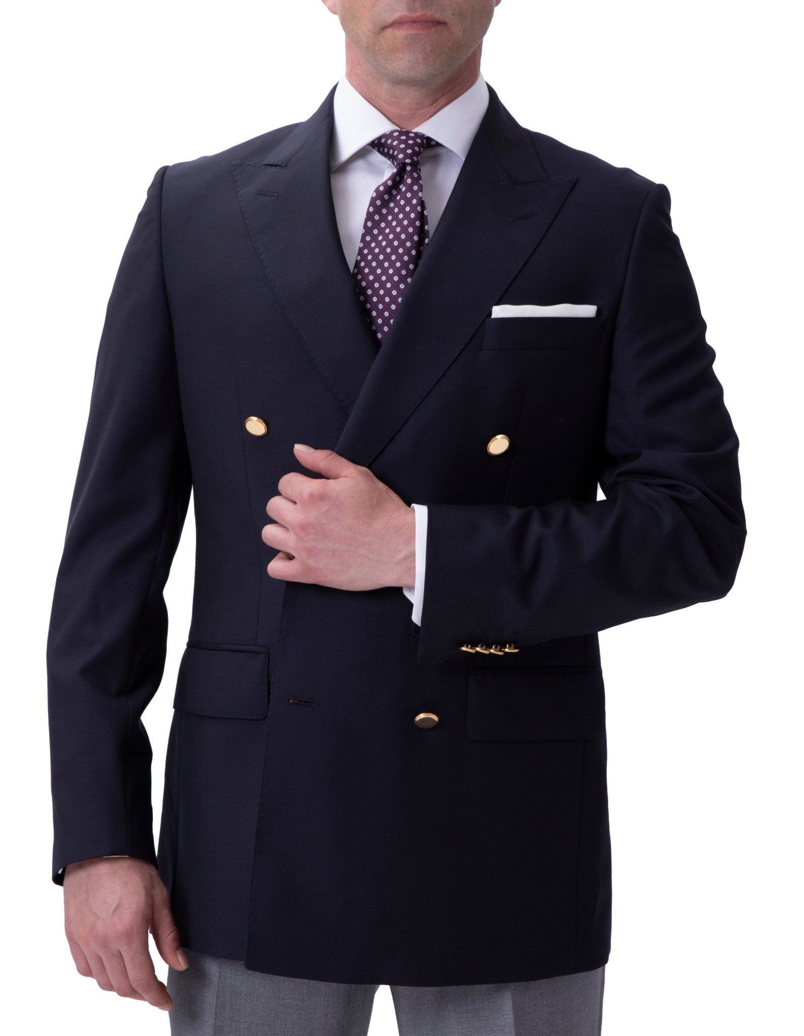 Ermenegildo Zegna Travel Fabric Twill Wool Blazer for Men - Navy Blue Slim Fit Business Suit Jacket | Perfect for Office Wear, Business Meetings & Formal Events