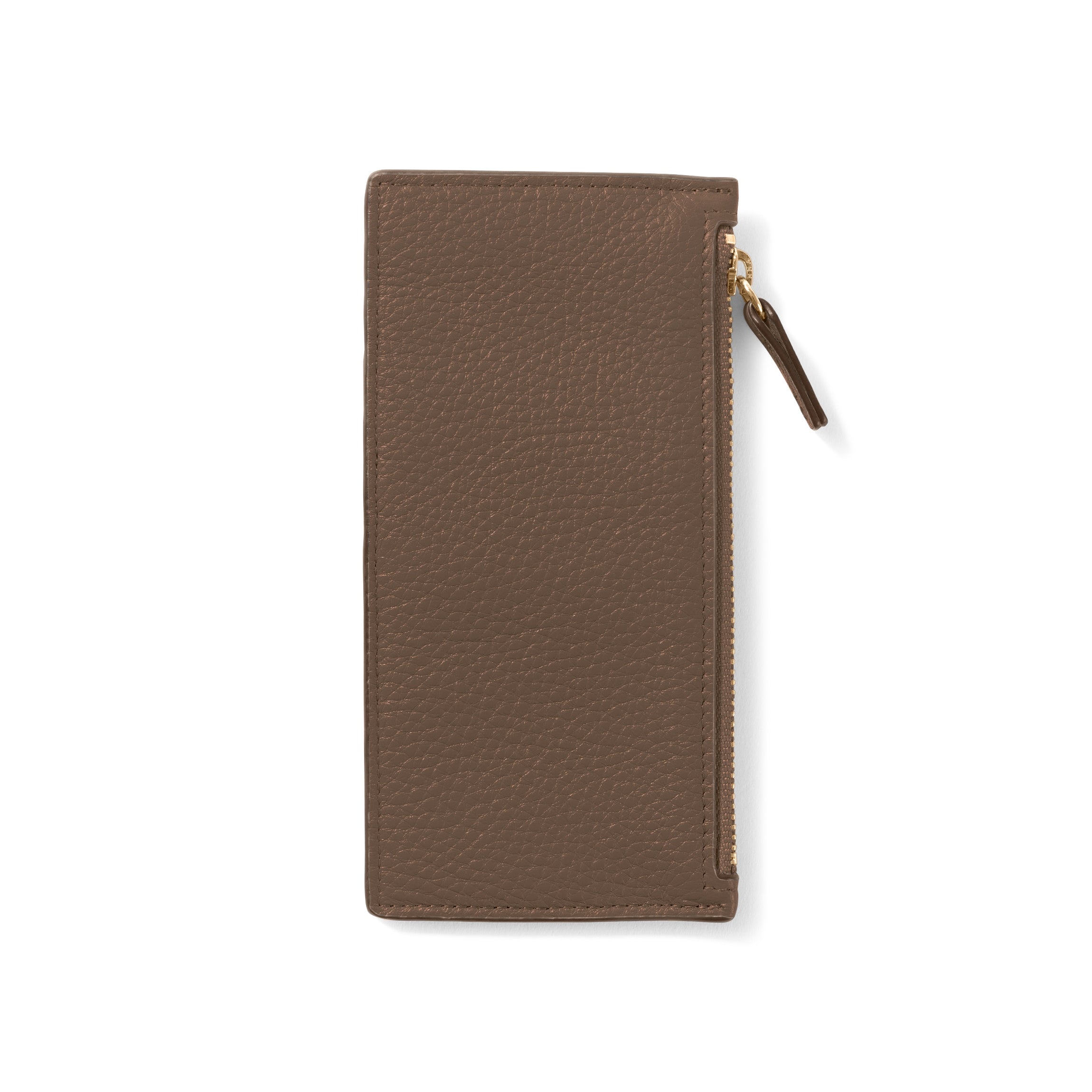Devon Slim Zip Card Case in Cocoa - Compact RFID Blocking Wallet for Men & Women - Perfect for Travel, Work, and Everyday Use
