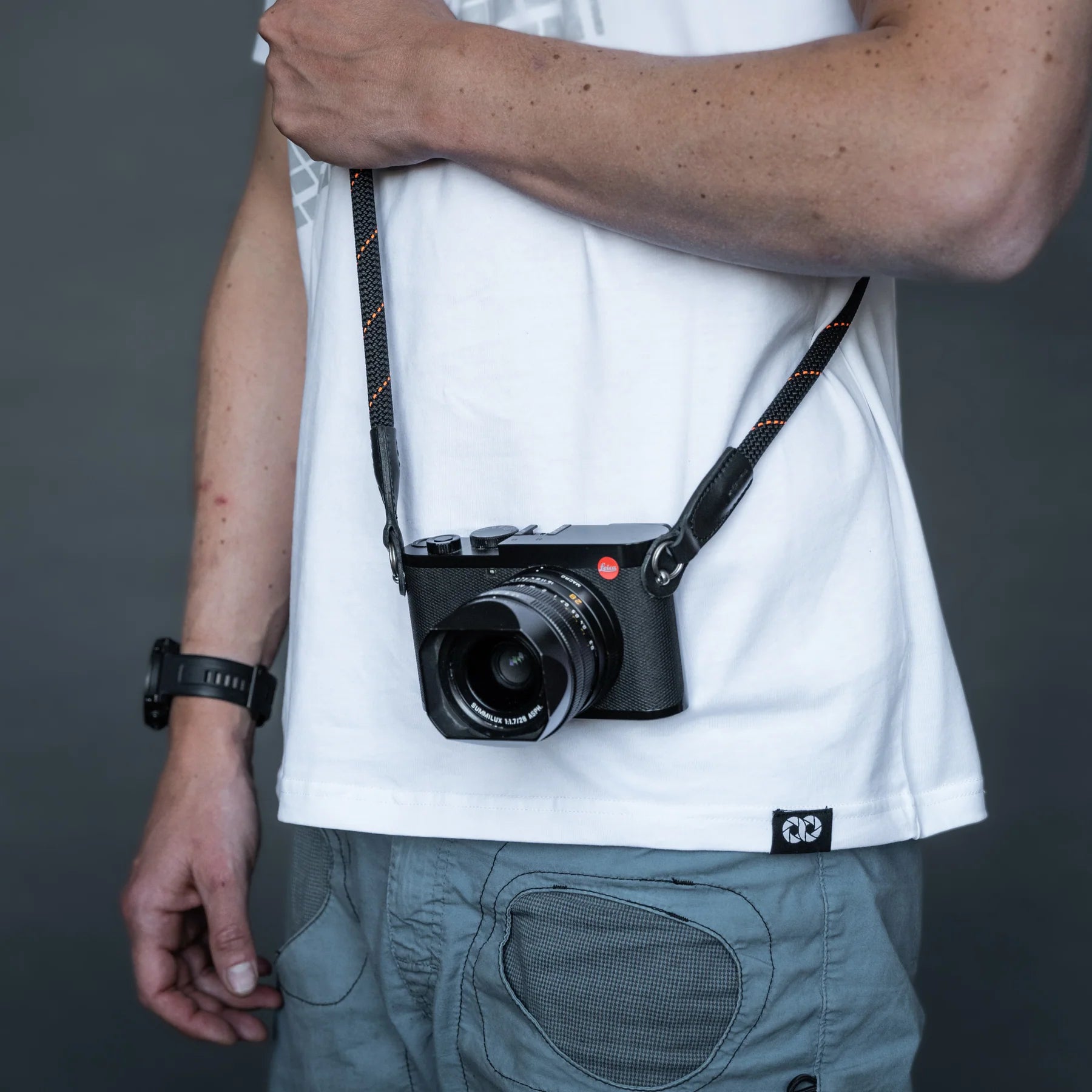 Cooph Rope Camera Strap with Split Ring - 45.3 Inch (115cm) Adjustable Neck Strap for DSLR & Mirrorless Cameras - Durable Orange Obsidian Color - Perfect for Travel, Hiking & Photography Enthusiasts