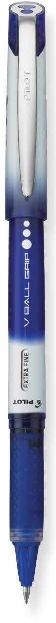 Pilot Vball Grip Liquid Ink Roller Ball Pens - Blue Ink Extra Fine Point (0.5mm) - 5-Pack (35471) - Smooth Writing for Office, School & Note Taking